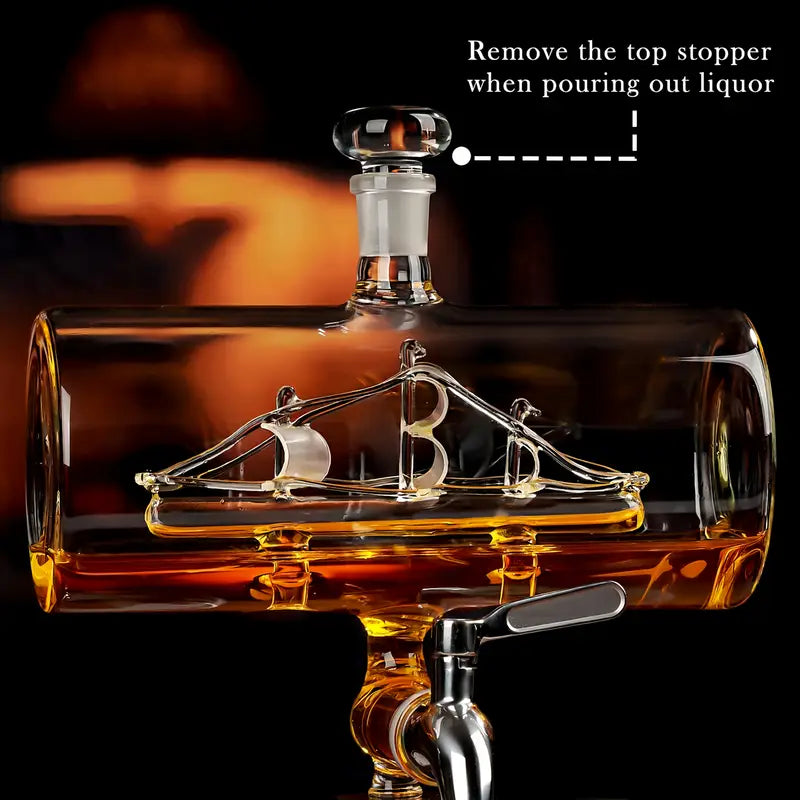 Maritime Sailboat Whiskey Decanter Set-thumbmail-7