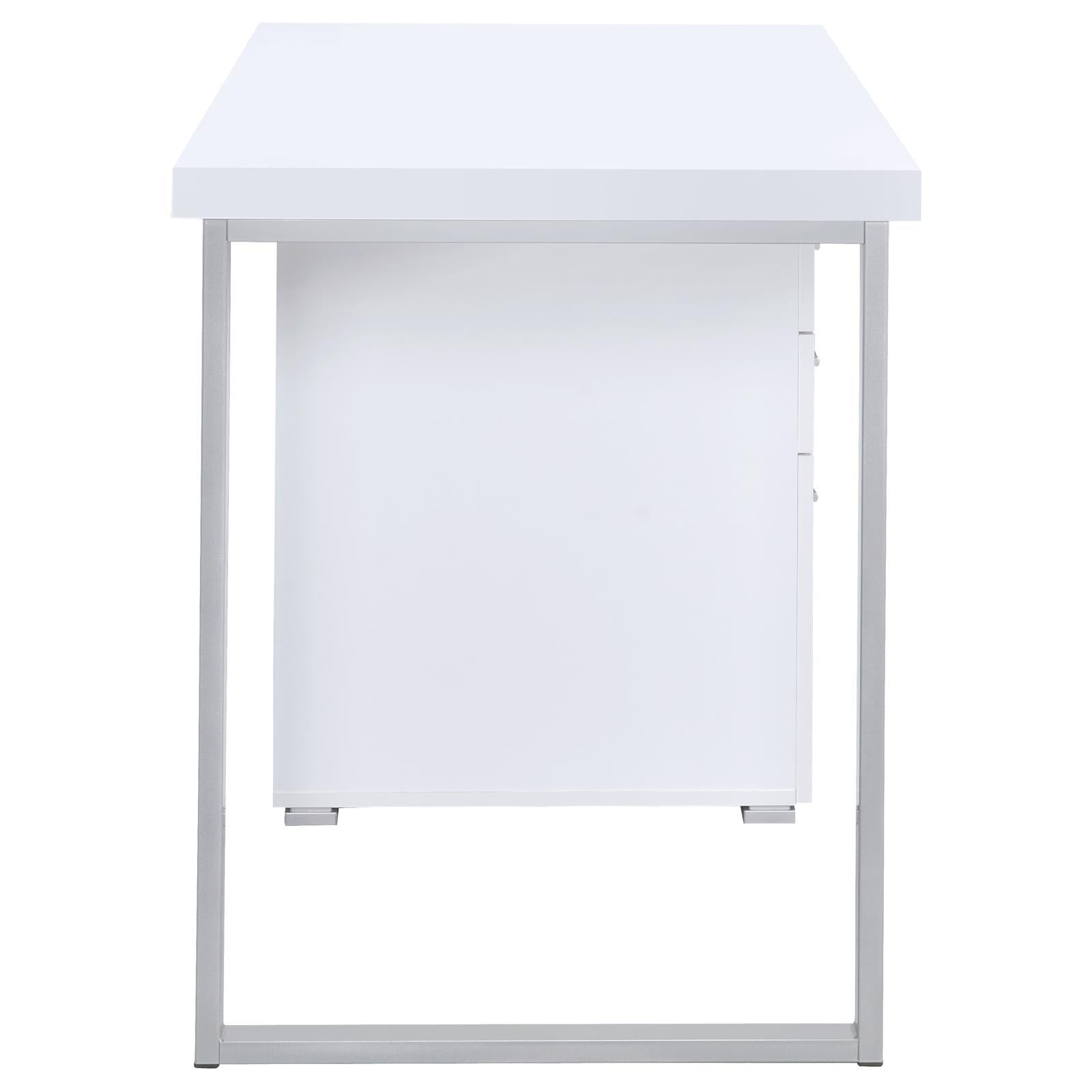 White 3-Drawer Reversible Office Desk-thumbmail-9