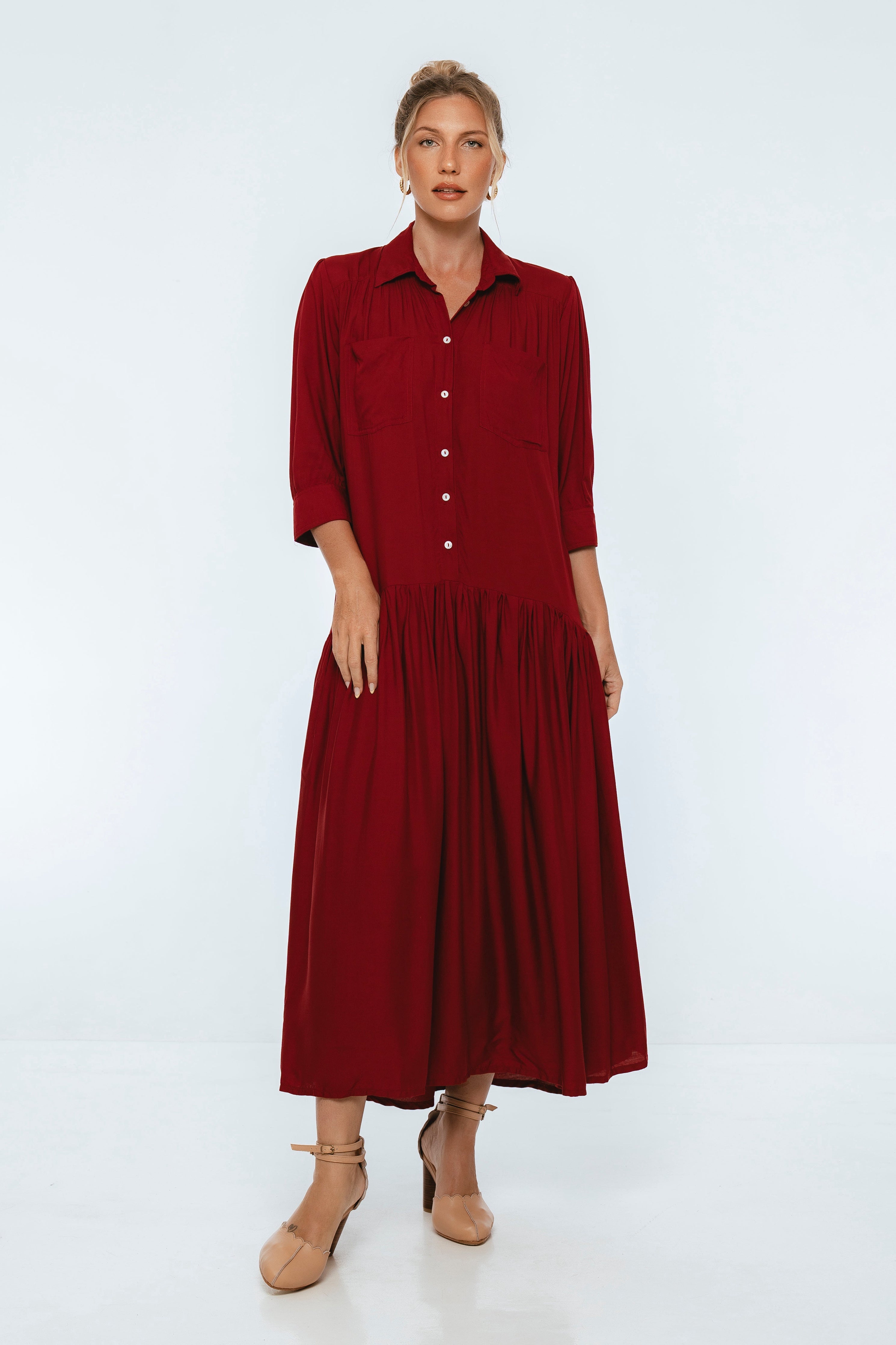 Colette Long Sleeve Shirt Dress-thumbmail-6