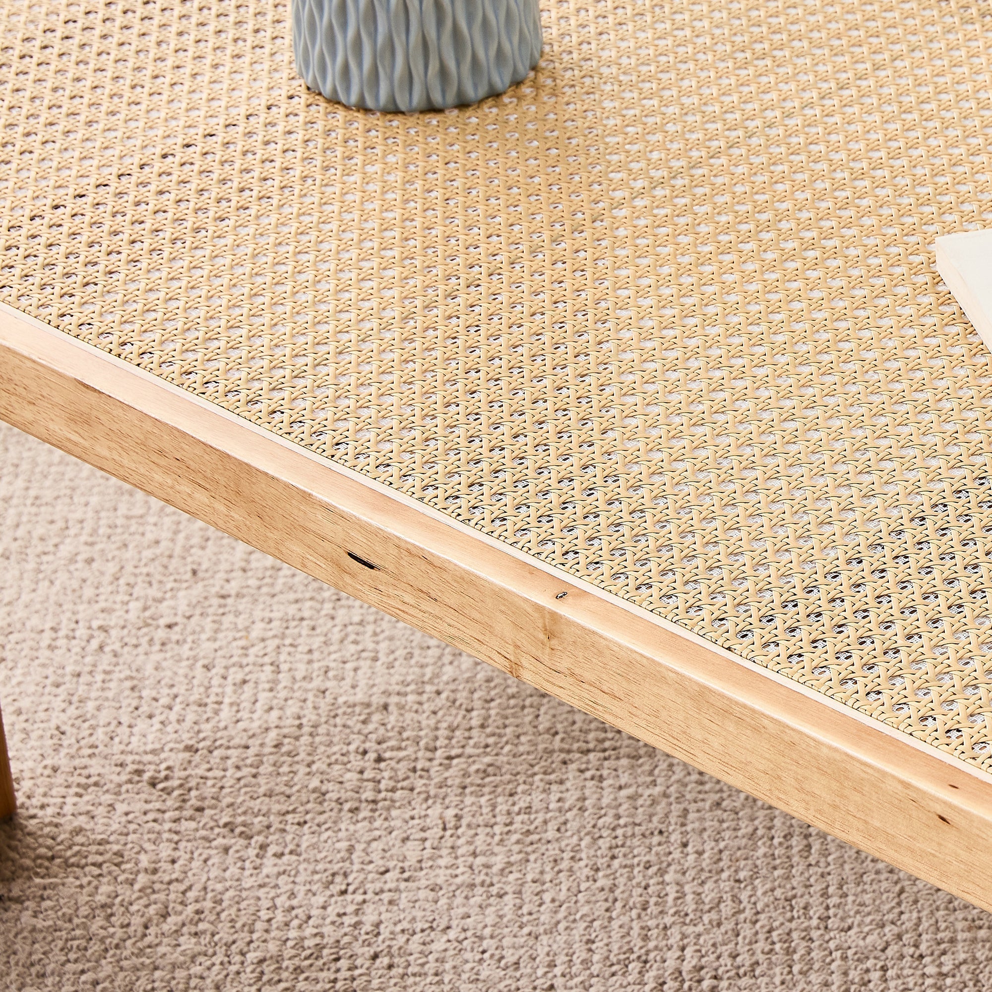 Modern Minimalist Rectangular Rattan Tabletop Coffee Table-thumbmail-5