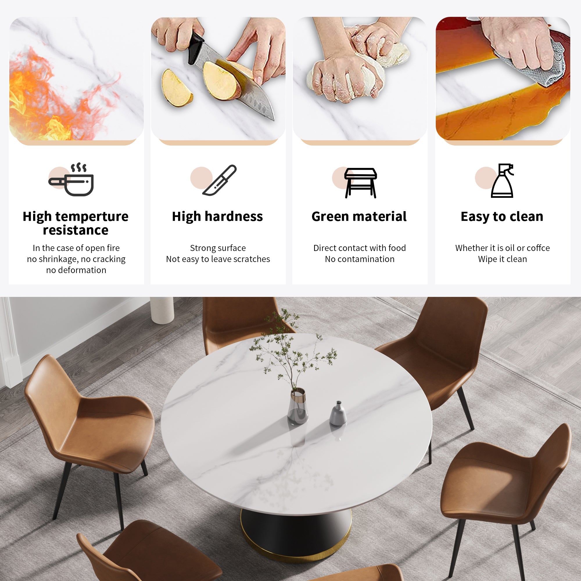 Modern Marble Stone Round Dining Table-thumbmail-8