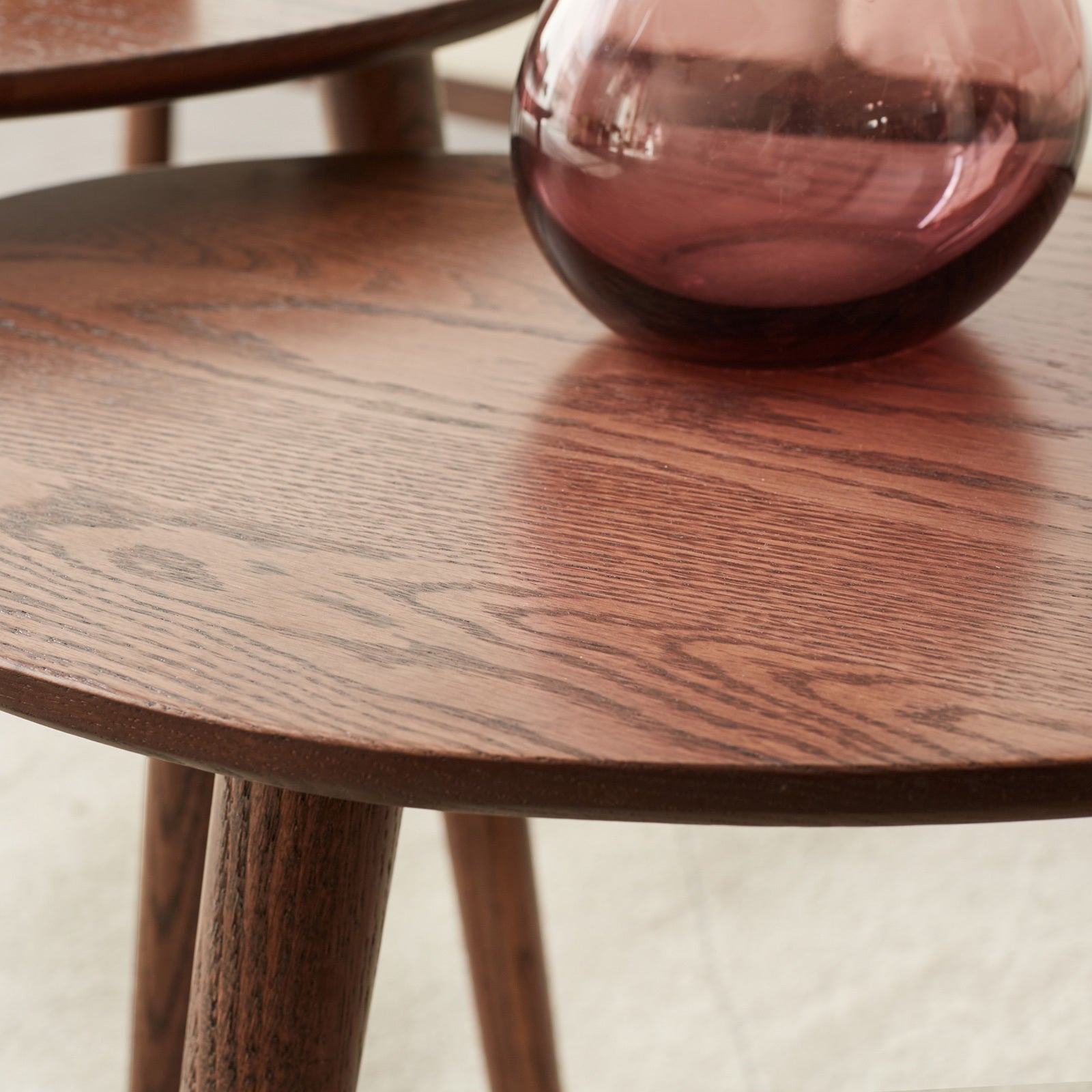 Solid Oak Wood Side Table-thumbmail-2