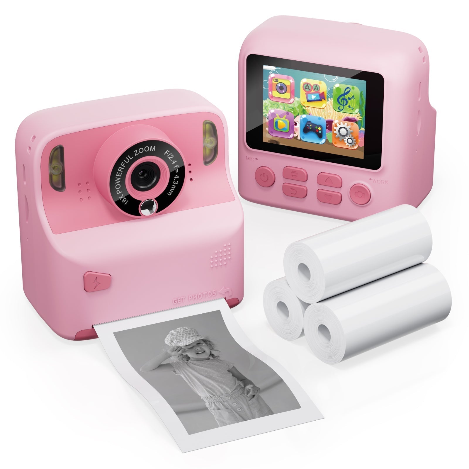 Contixo Instant Print Kids Toy Camera - Video, Games, 3 Paper Rolls Included-thumbmail-3