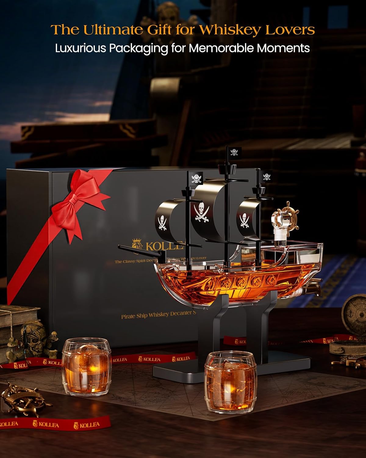 Pirate Ship Whiskey Decanter Set-thumbmail-4
