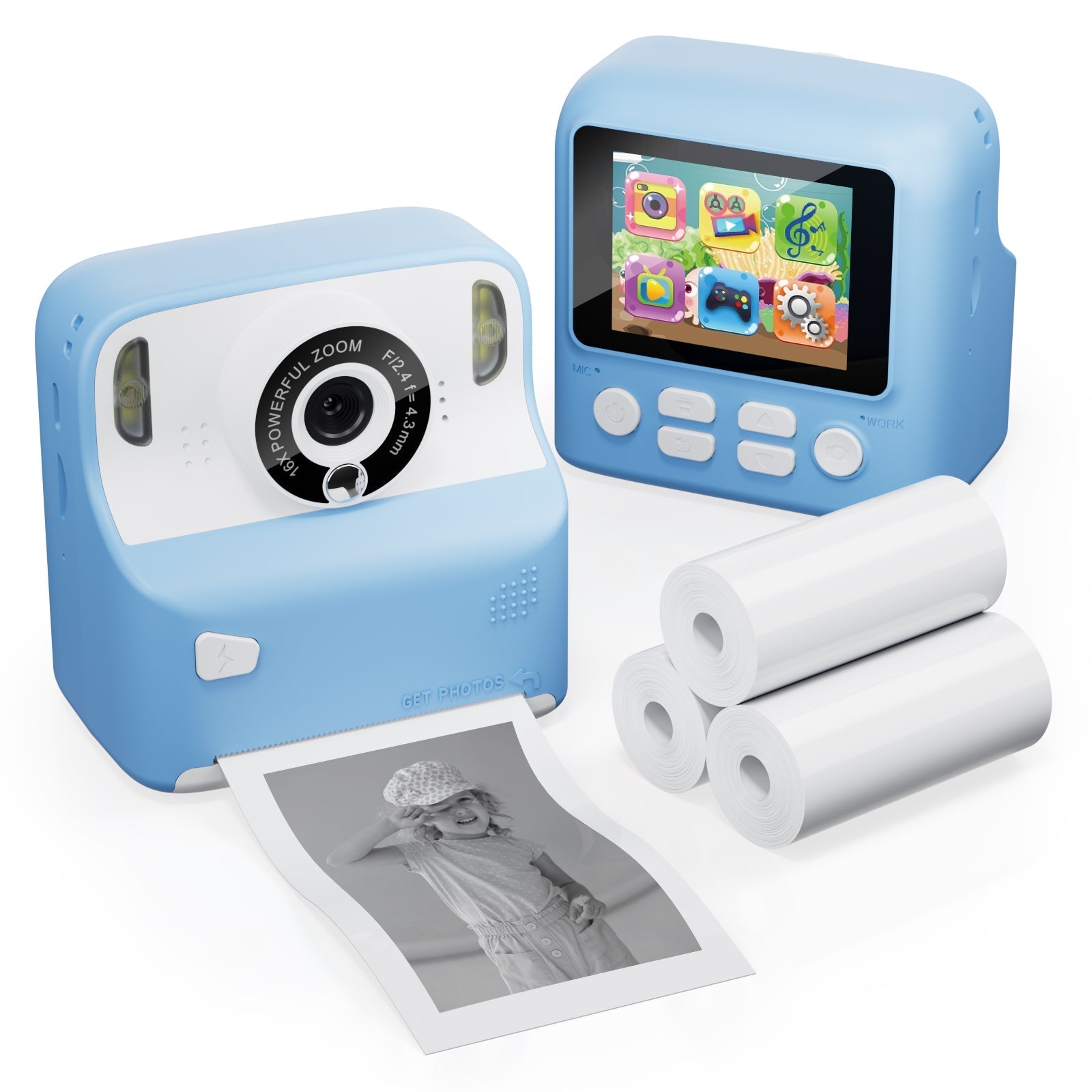 Contixo Instant Print Kids Toy Camera - Video, Games, 3 Paper Rolls Included-thumbmail-2