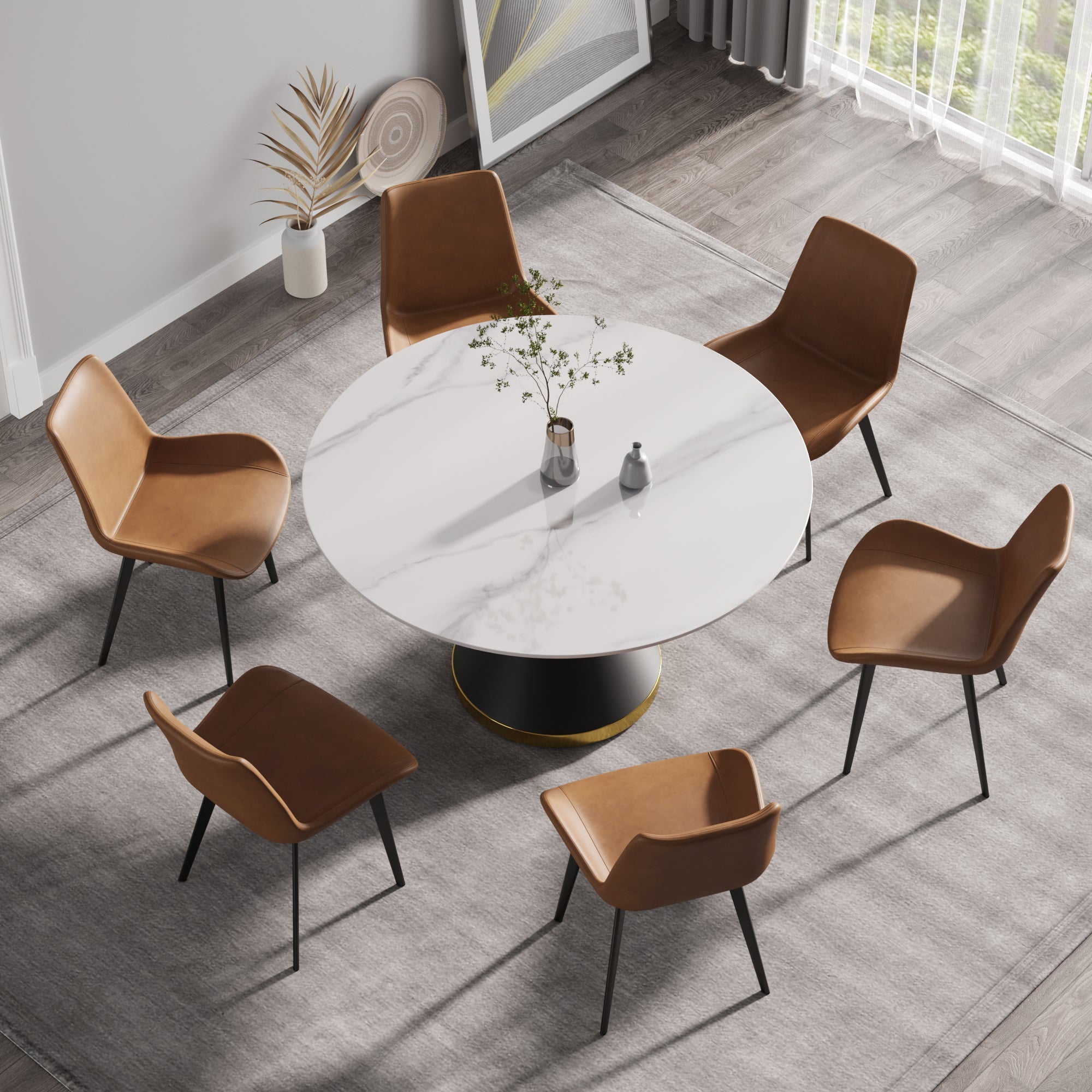 Modern Marble Stone Round Dining Table-thumbmail-7