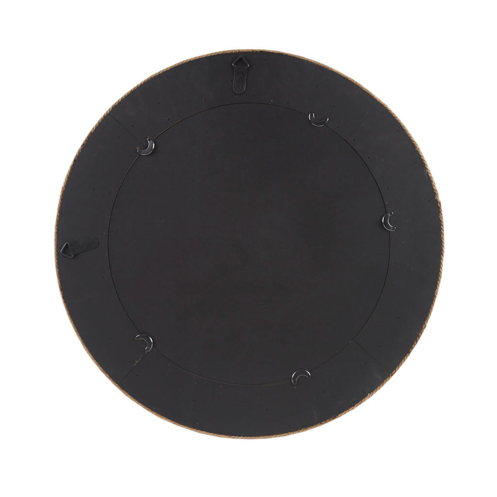 Natural Jute Rope Round Wall Mirror-thumbmail-1