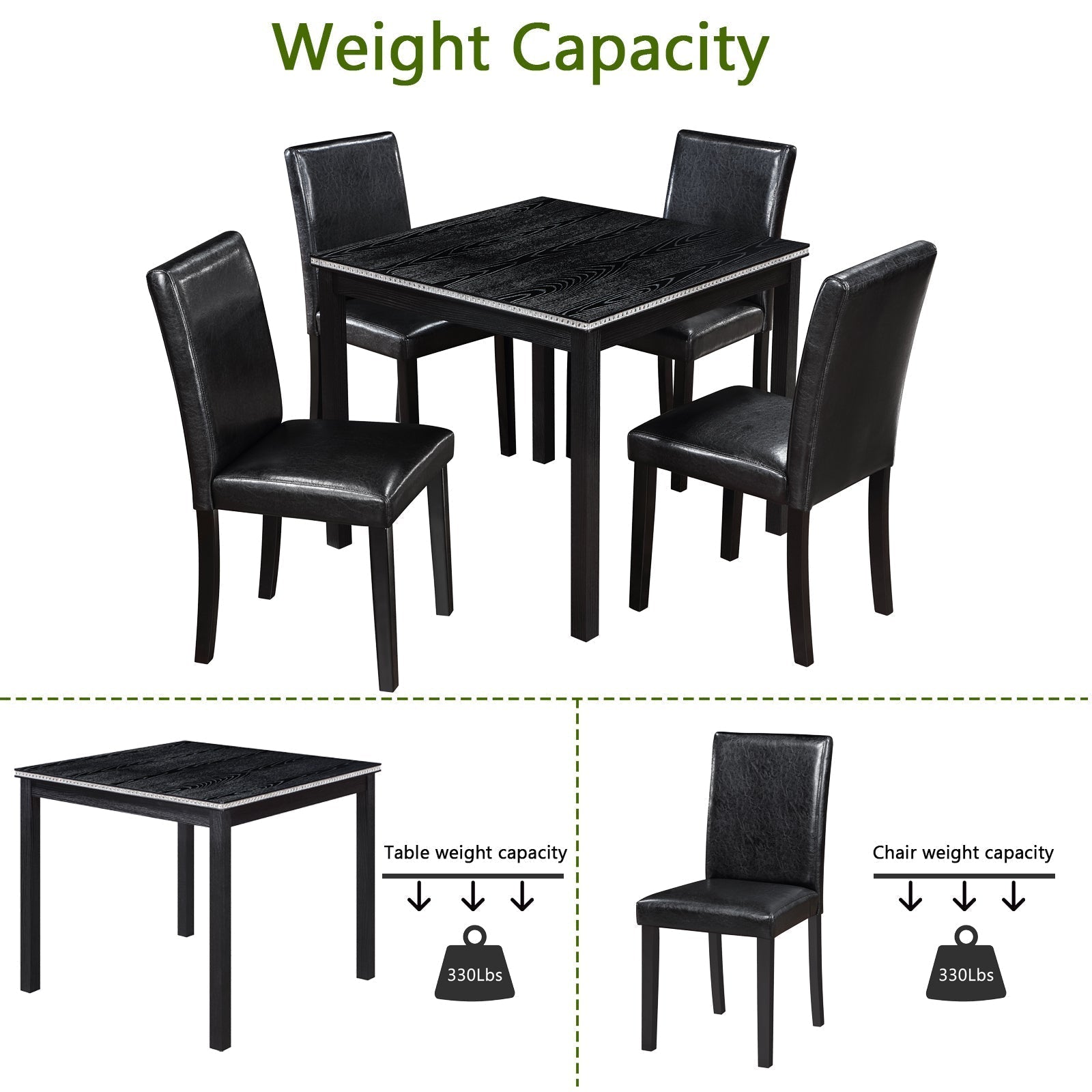 5 Piece Wooden Dining Table Set-thumbmail-3