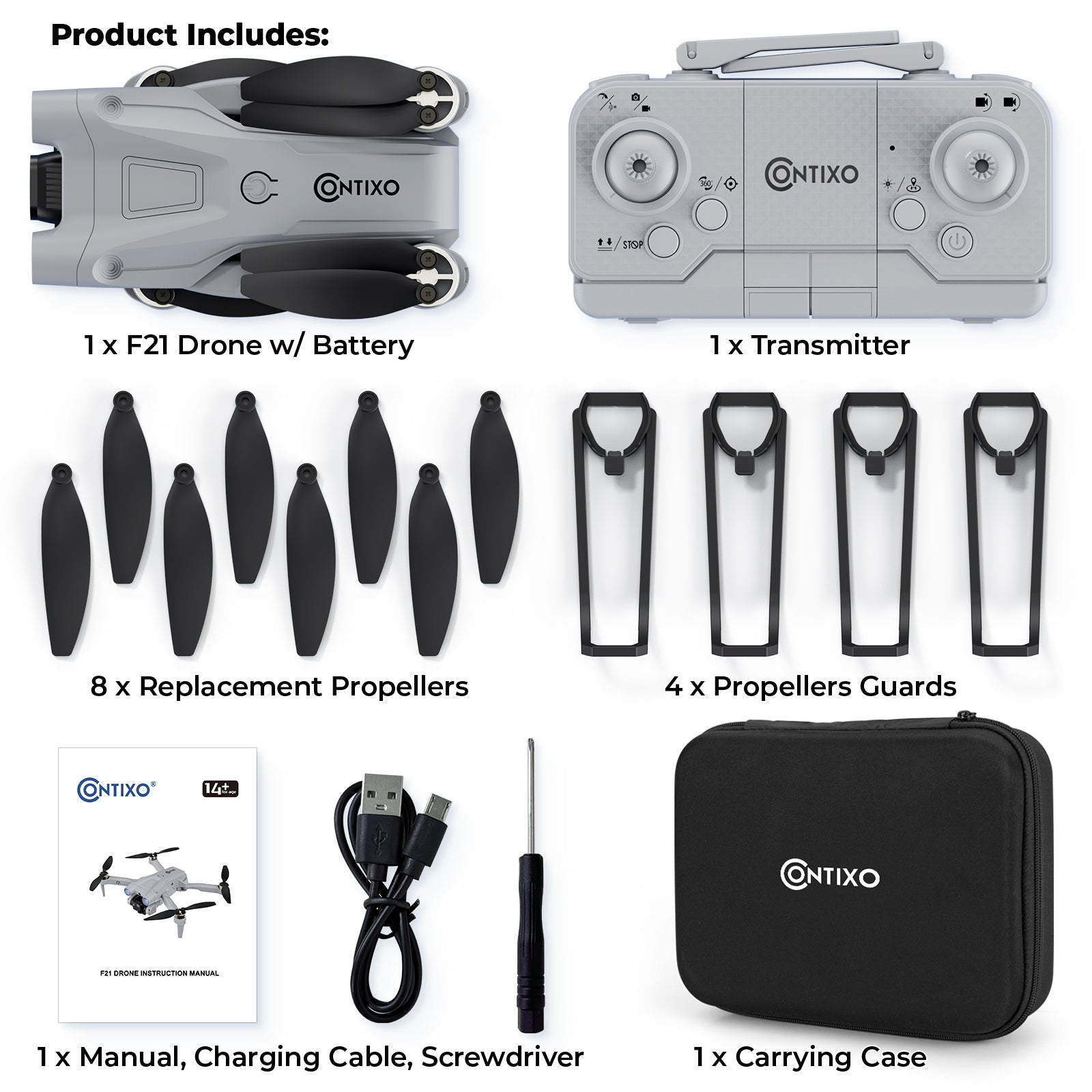 Contixo F21 Elite Sky Remote Control Beginner Drone With 1080P HD Camera-thumbmail-9