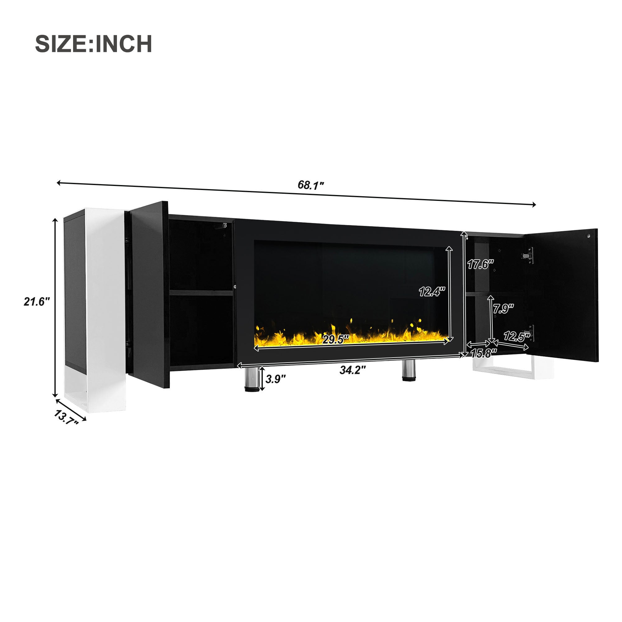 Modern TV Stand With 34.2' Non-Heating Electric Fireplace-thumbmail-8