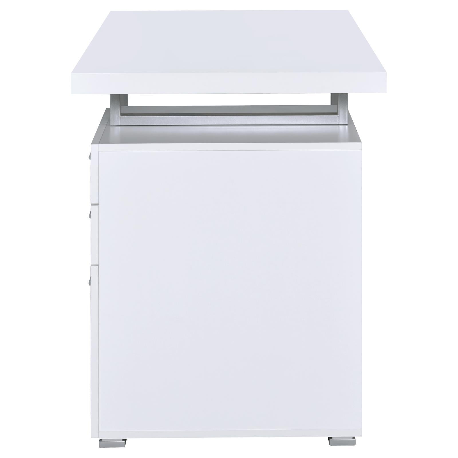 White 3-Drawer Reversible Office Desk-thumbmail-3