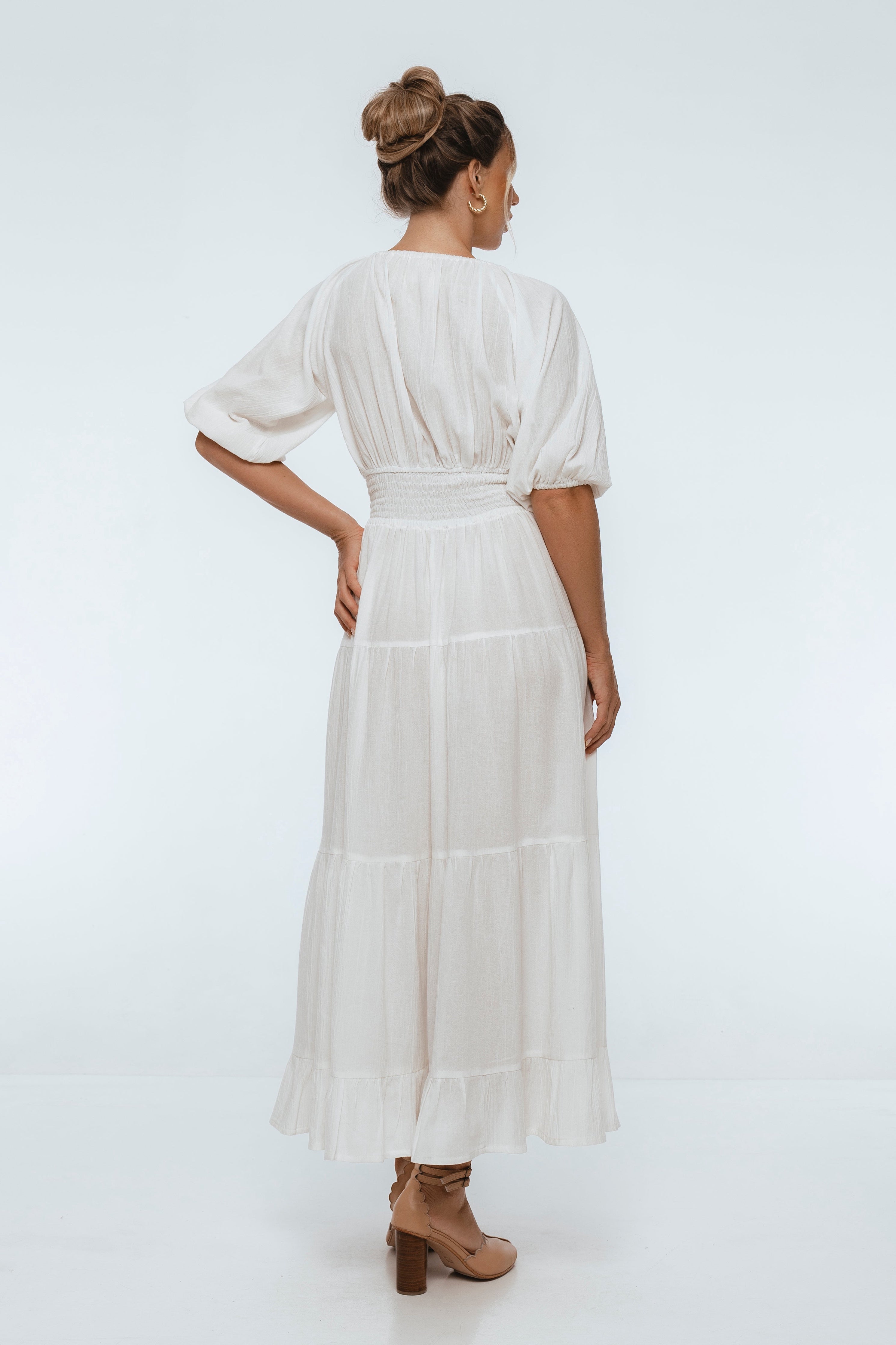 Lucienne Smocked Linen Maxi Dress-thumbmail-7
