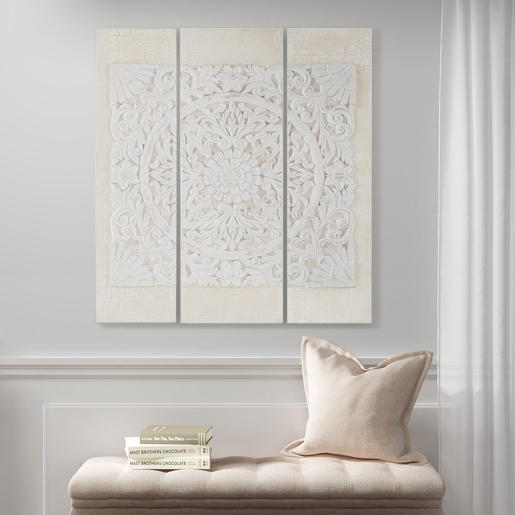 Triptych 3-Piece Dimensional Resin Canvas Wall Art Set-thumbmail-2