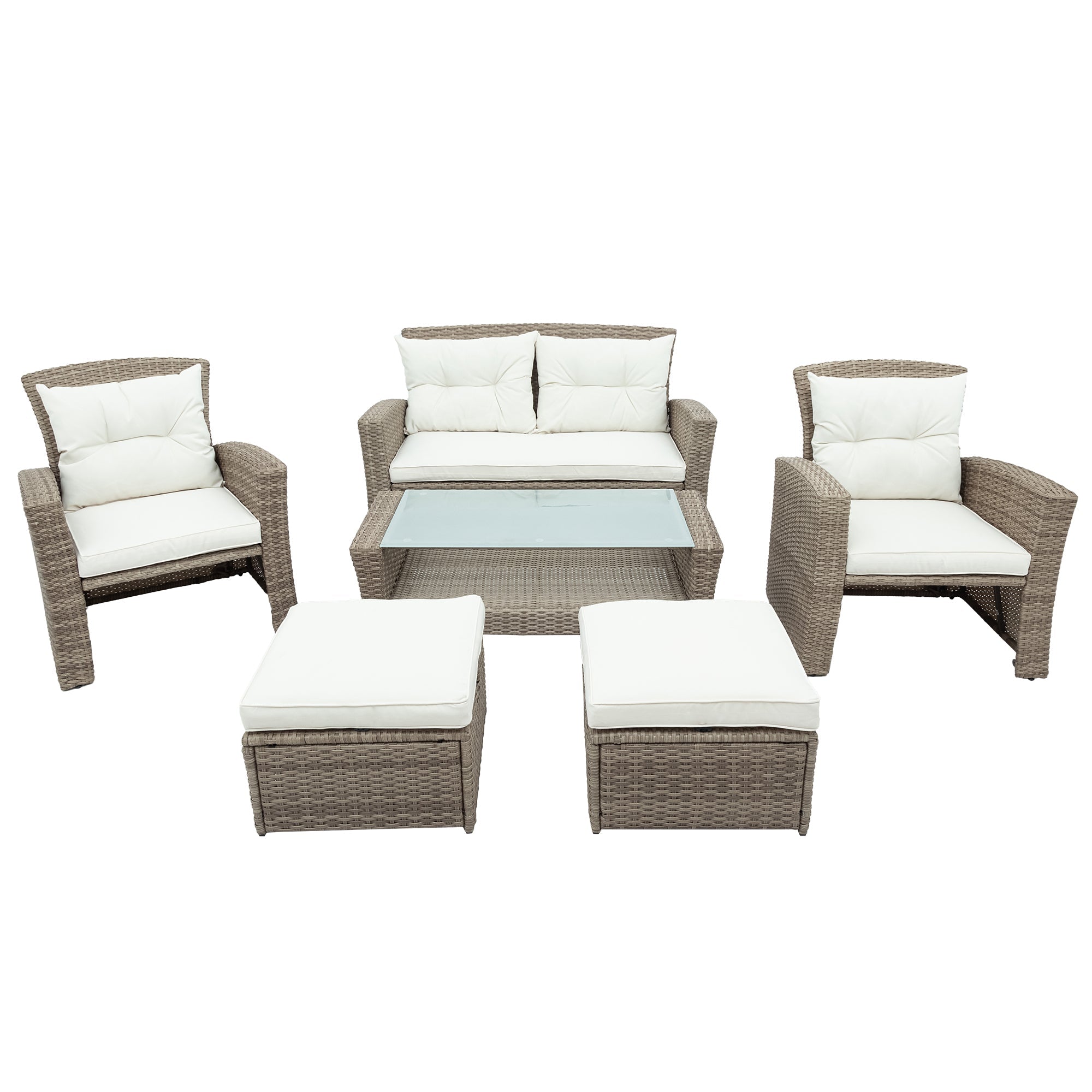 Set of 4 Piece All Weather Wicker Patio Furniture-thumbmail-8