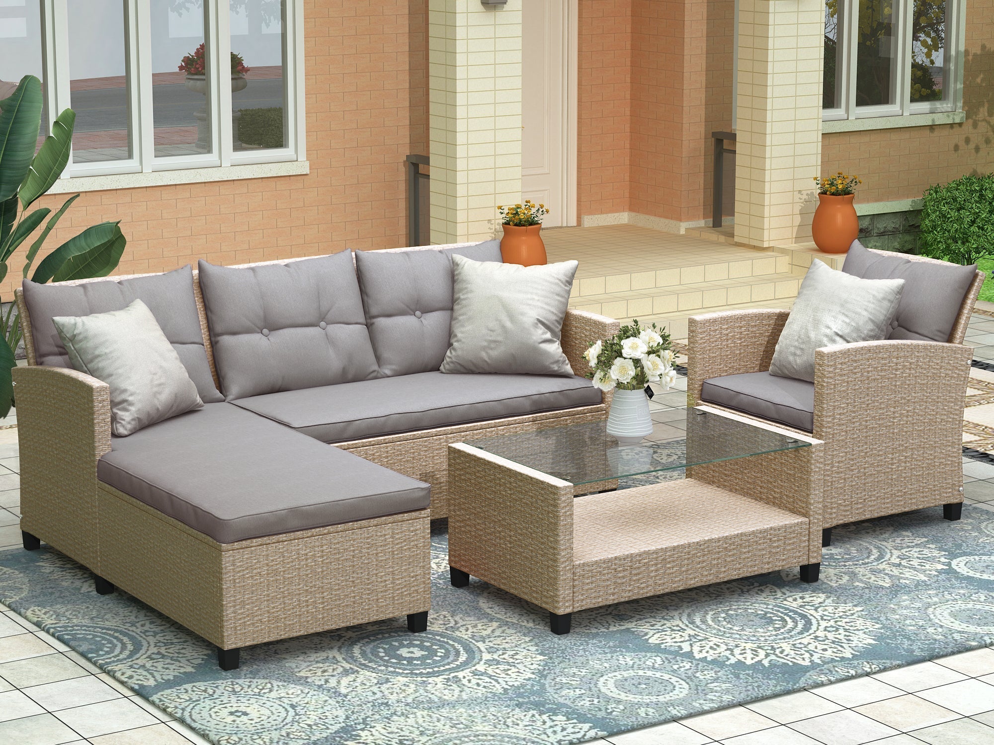 Set of 4 Piece Outdoor, Patio Furniture-thumbmail-3