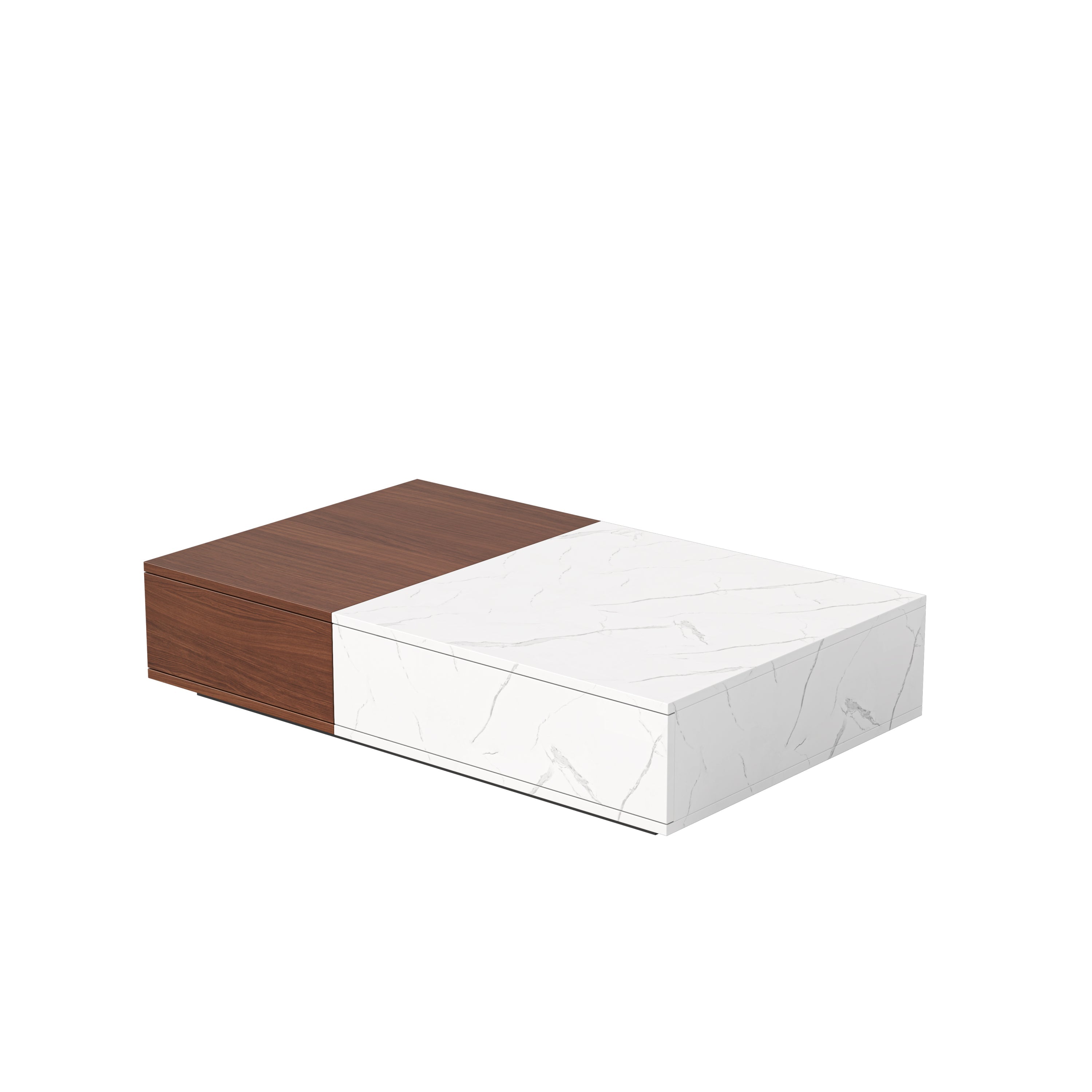 Modern Style Walnut Coffee Table With Two Storage Spaces-thumbmail-3
