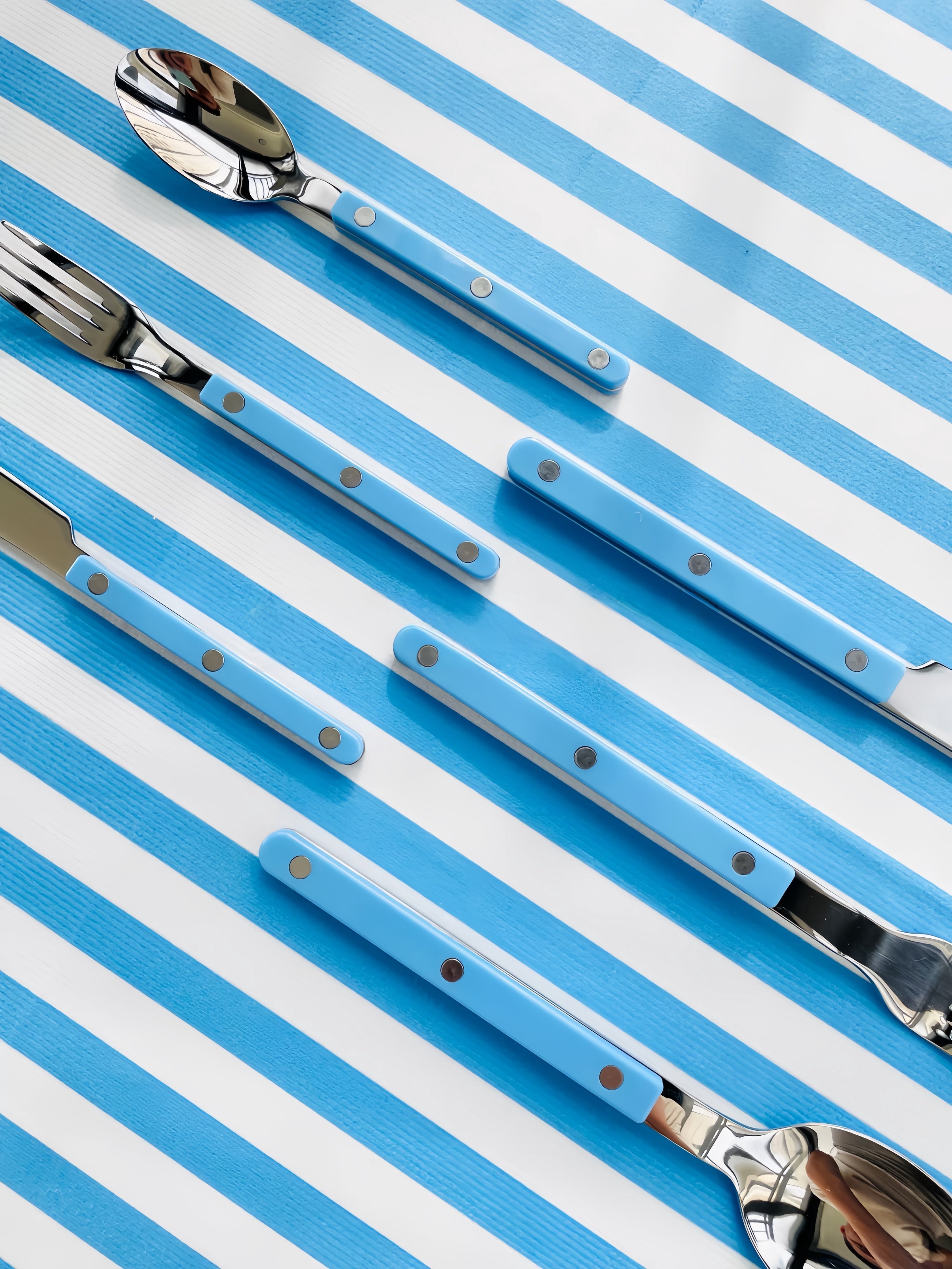Set of 10 Dopamine Stainless Steel Rivet Flatware, Contemporary Bistrot Style Cutlery-thumbmail-5