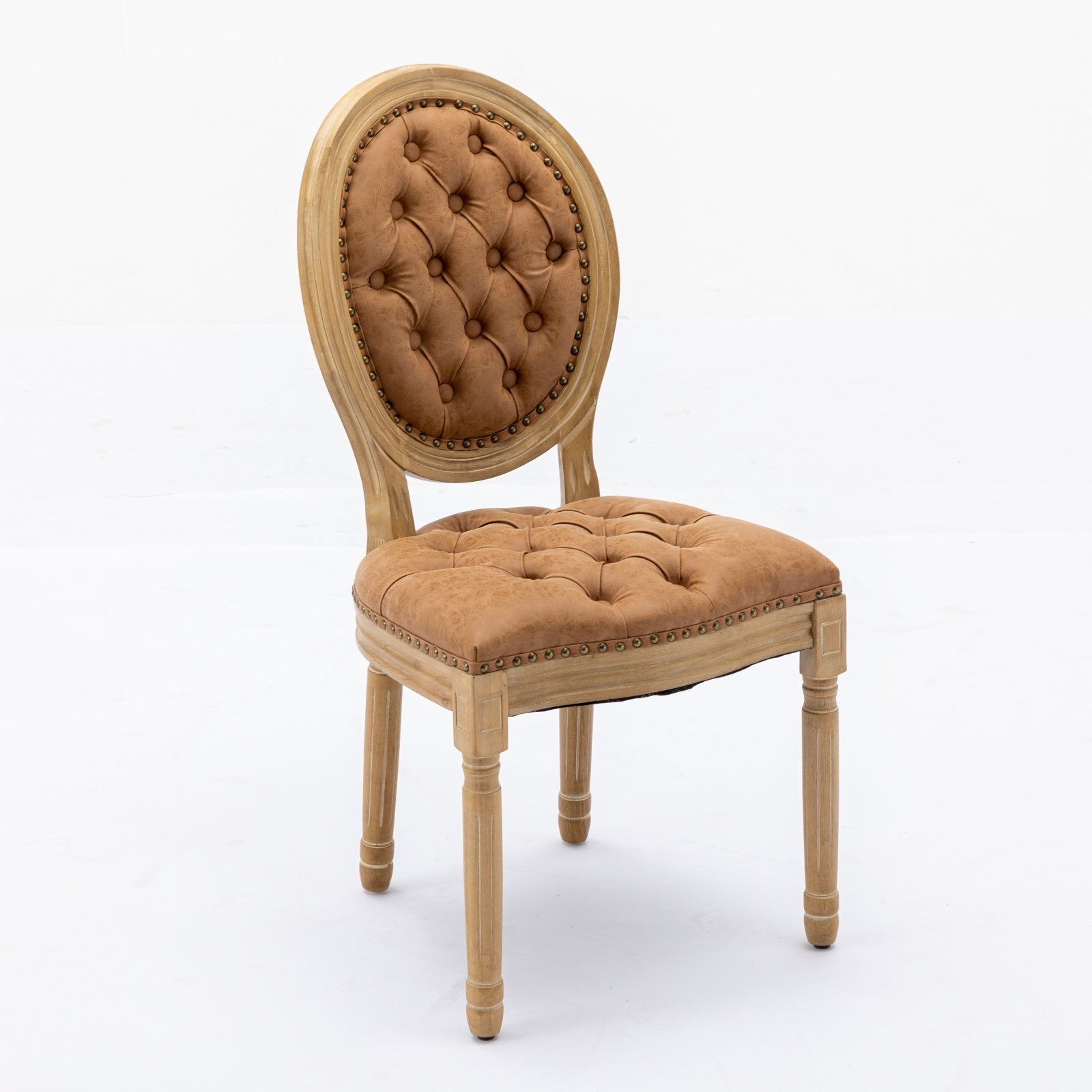 Set of 2 French Style Solid Wood Antique Dining Chairs-thumbmail-9