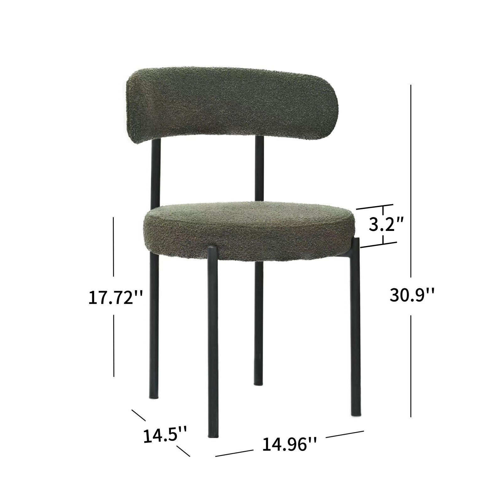 Set of 2 Mid-Century Modern Boucle Dining Chairs-thumbmail-10