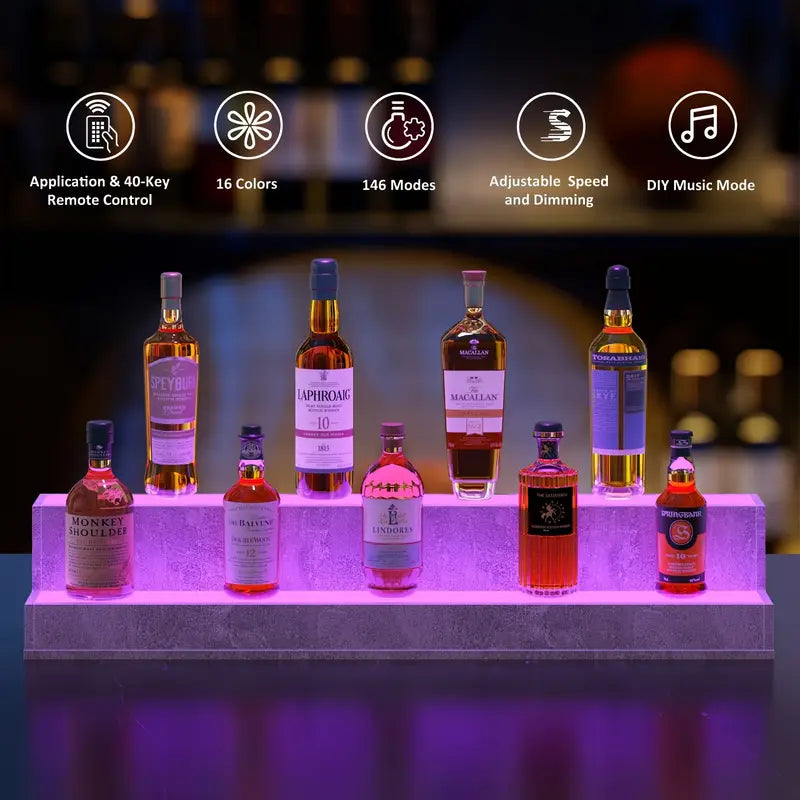 38-Inch LED Liquor Bottle Display Shelf – App & Remote-Controlled Bar Stand-thumbmail-4