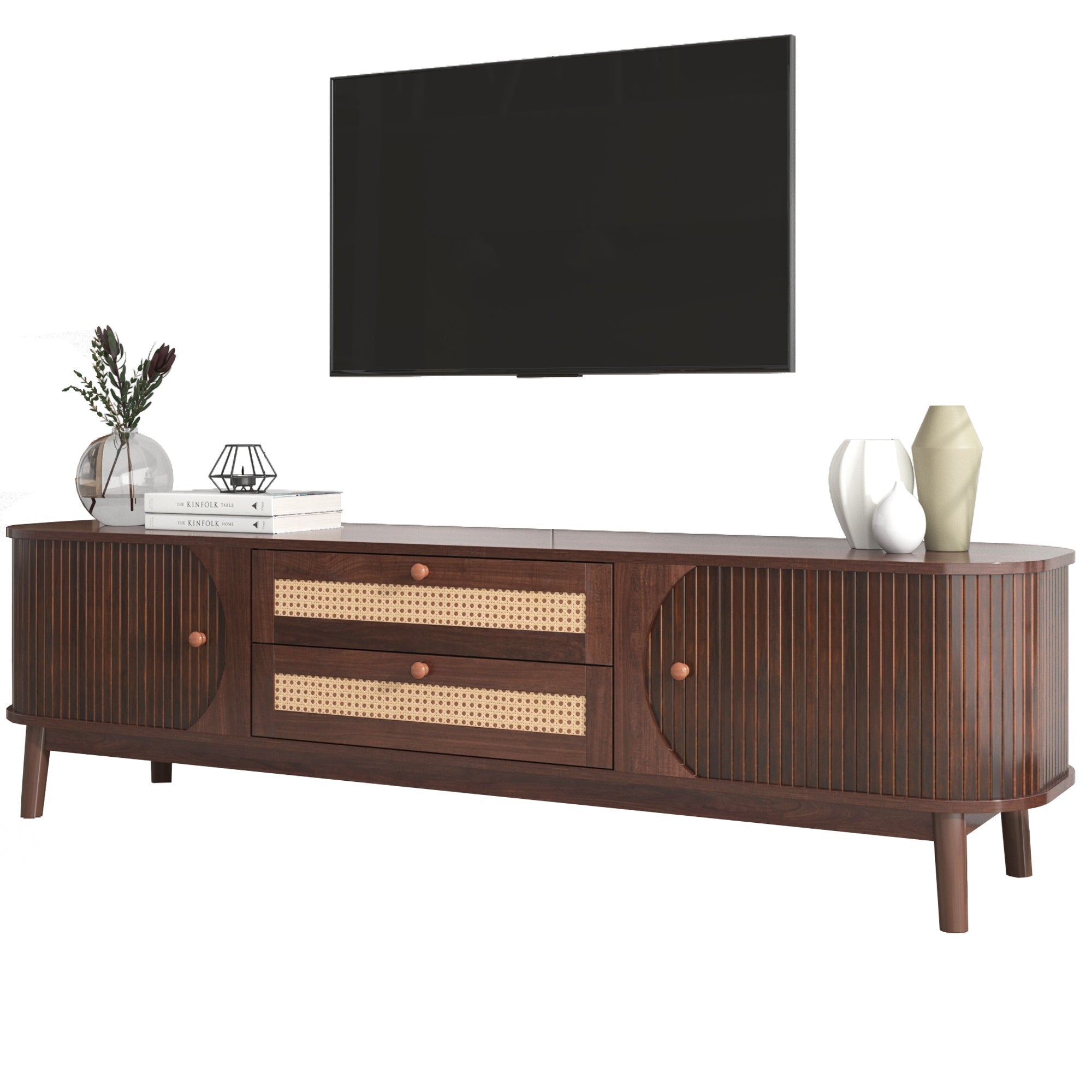 Modern Farmhouse Rattan TV Stand-thumbmail-1