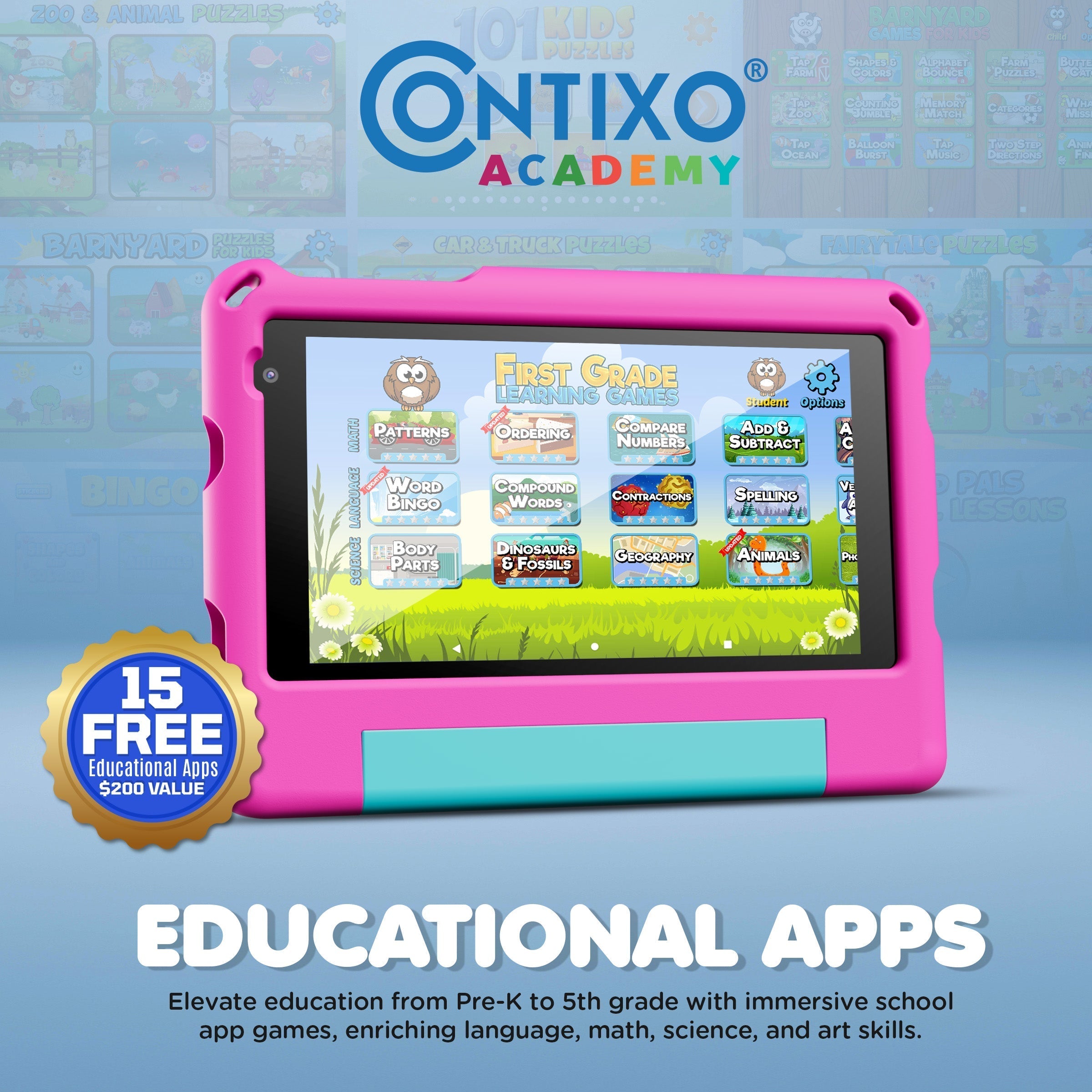 Contixo A7 | 7" Kids Tablet, 2026 Model, Epic! and Lingokids, 32GB-thumbmail-7