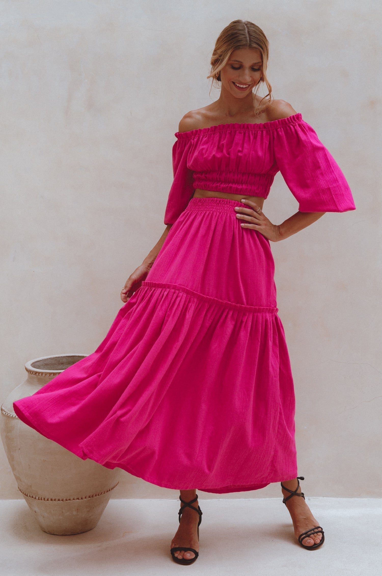 Annabelle Boho Linen Maxi Skirt-thumbmail-1