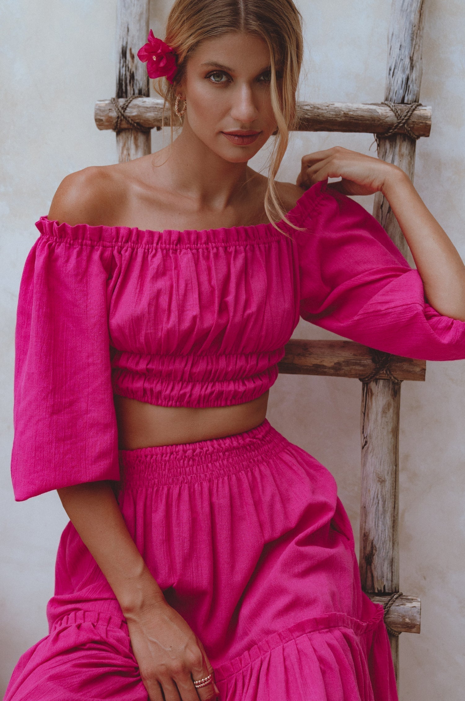 Annabelle Linen Cropped Top-thumbmail-4
