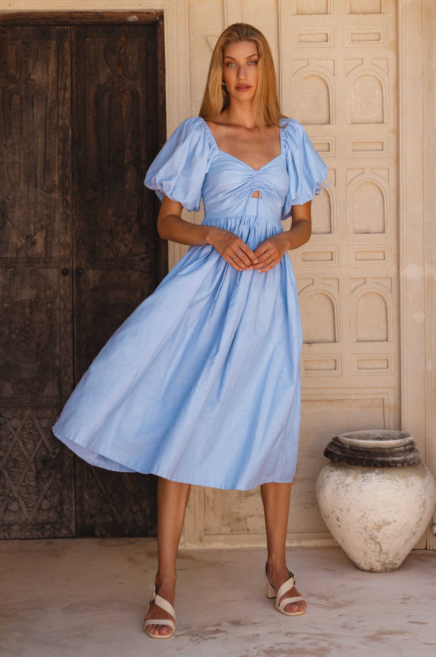 Atrani Puff Sleeve Dress-thumbmail-3