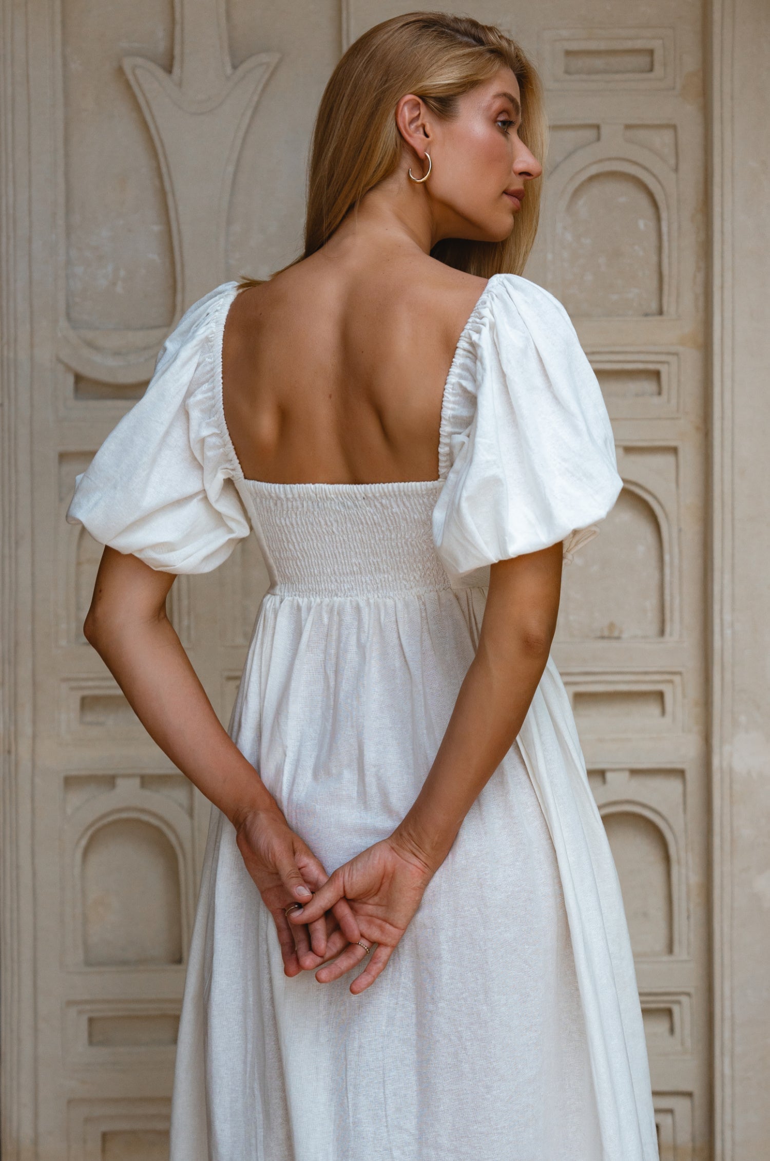 Atrani Puff Sleeve Dress-thumbmail-1