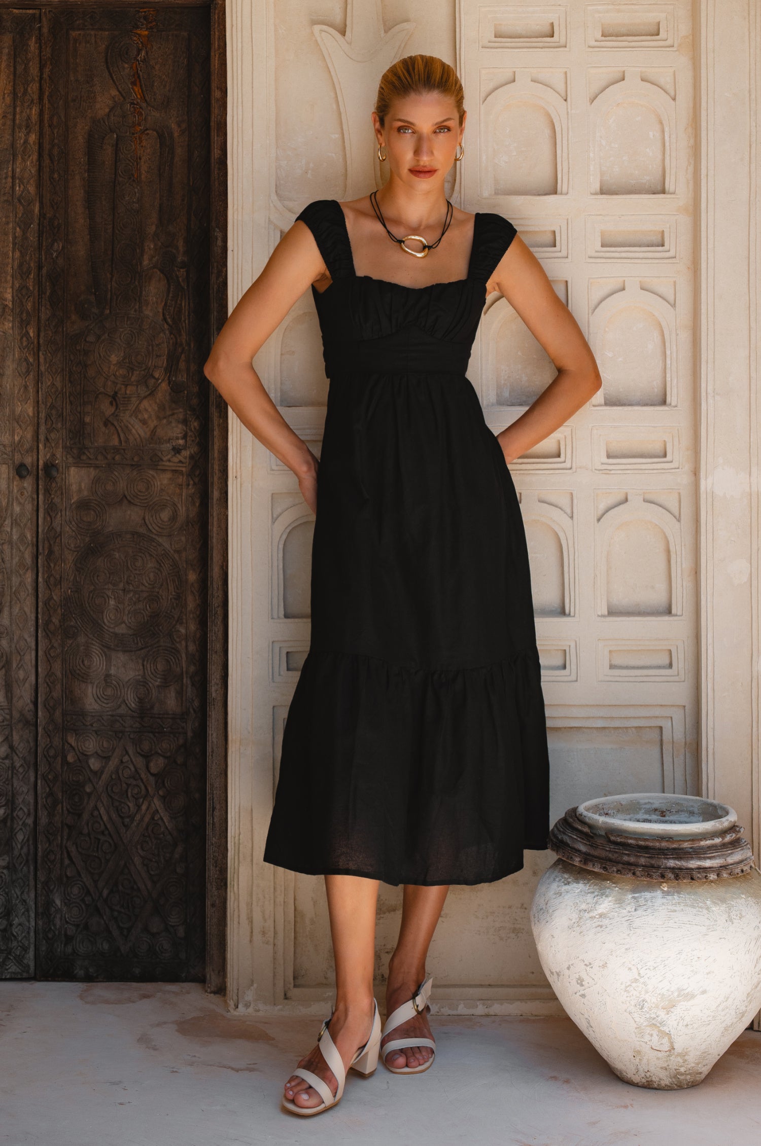 Augusta  Midi Linen Dress-thumbmail-2