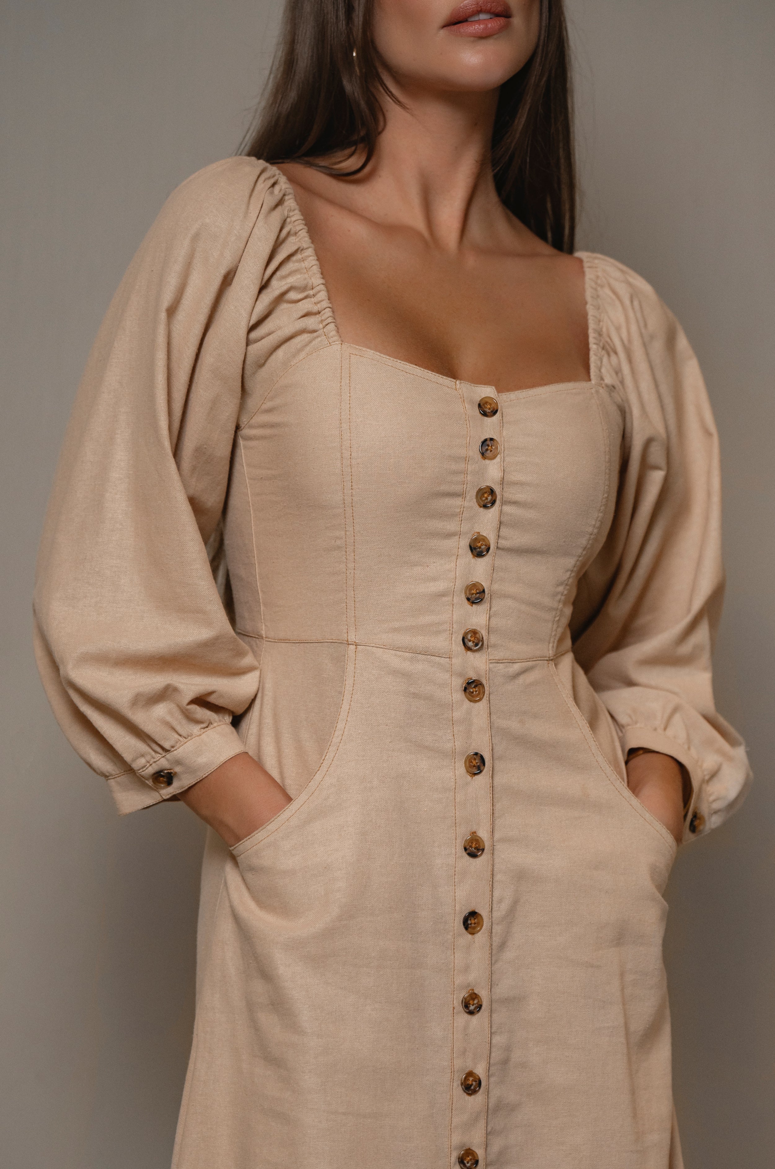 Avignon Button Down Long Sleeve Dress-thumbmail-9