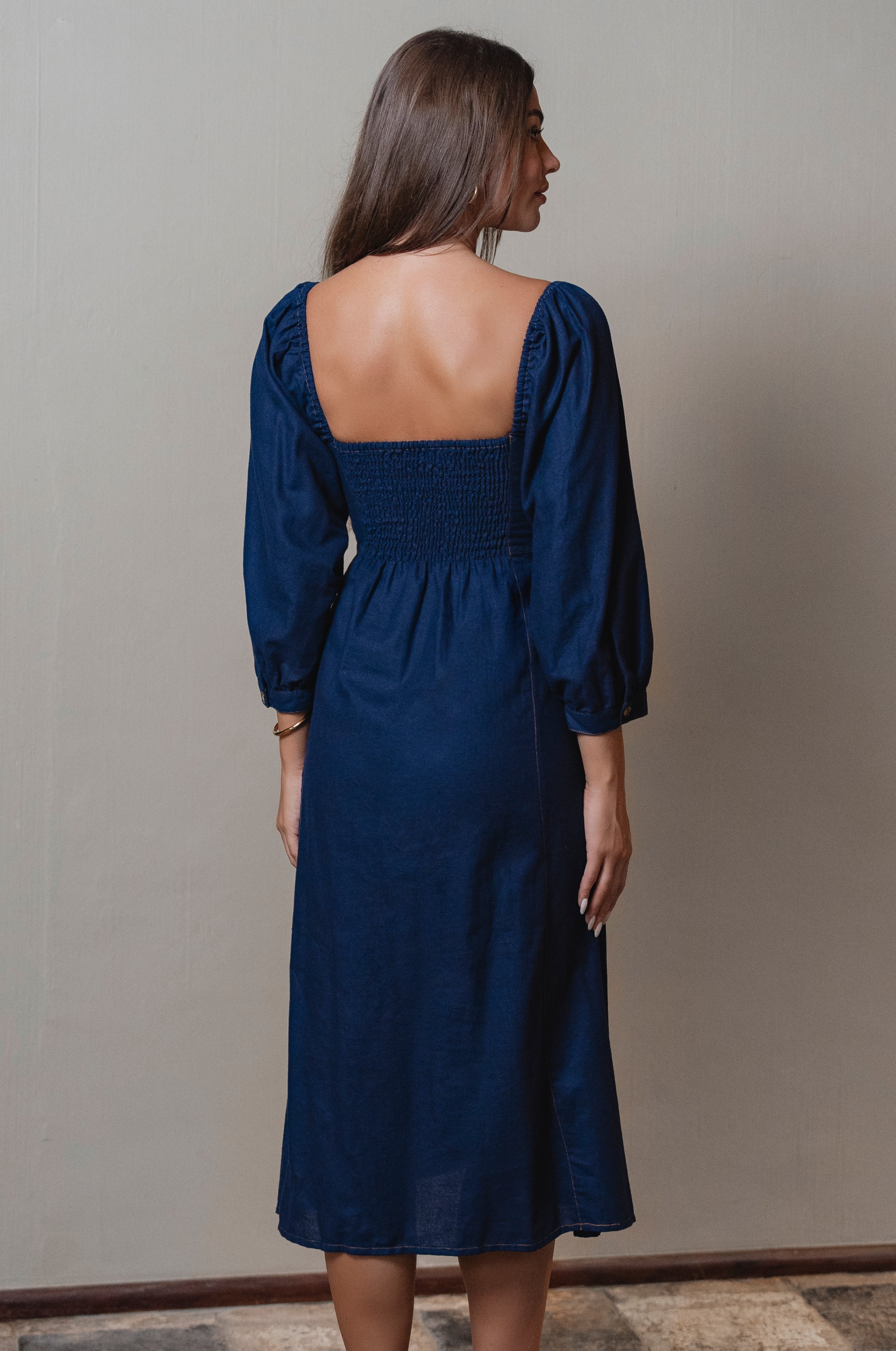 Avignon Button Down Long Sleeve Dress-thumbmail-2