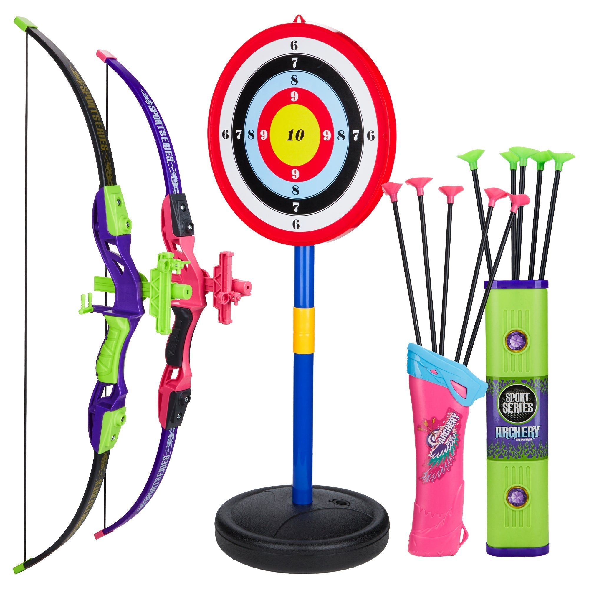 Contixo Kids Bow and Arrow Archery Set - Outdoor Toy, Safe Suction Cup Arrows, Ages 6-13 - Pink-thumbmail-1