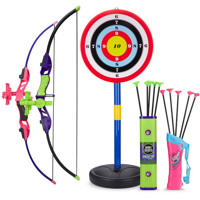 Contixo Kids Bow and Arrow Archery Set - Outdoor Toy, Safe Suction Cup Arrows, Ages 6-13 - Pink-thumbmail-6