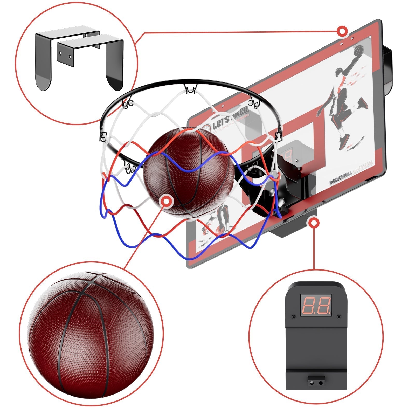 Contixo Kids Basketball Hoop With Electronic Score Board-thumbmail-7