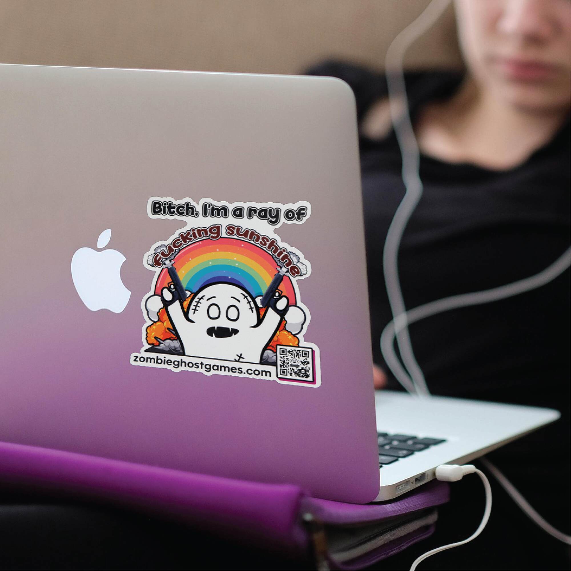 Bitch, I'm a Ray of Fucking Sunshine Glow-in-the-Dark Sticker-thumbmail-4
