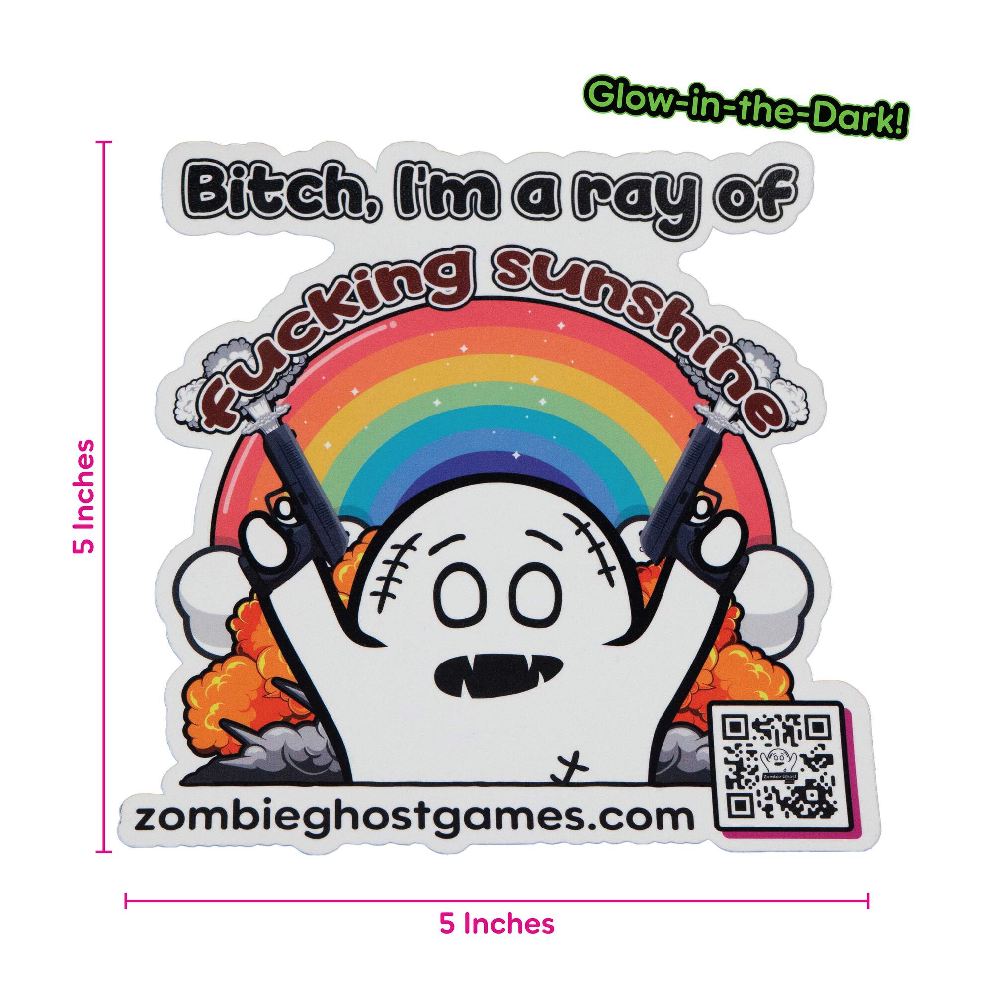 Bitch, I'm a Ray of Fucking Sunshine Glow-in-the-Dark Sticker-thumbmail-1