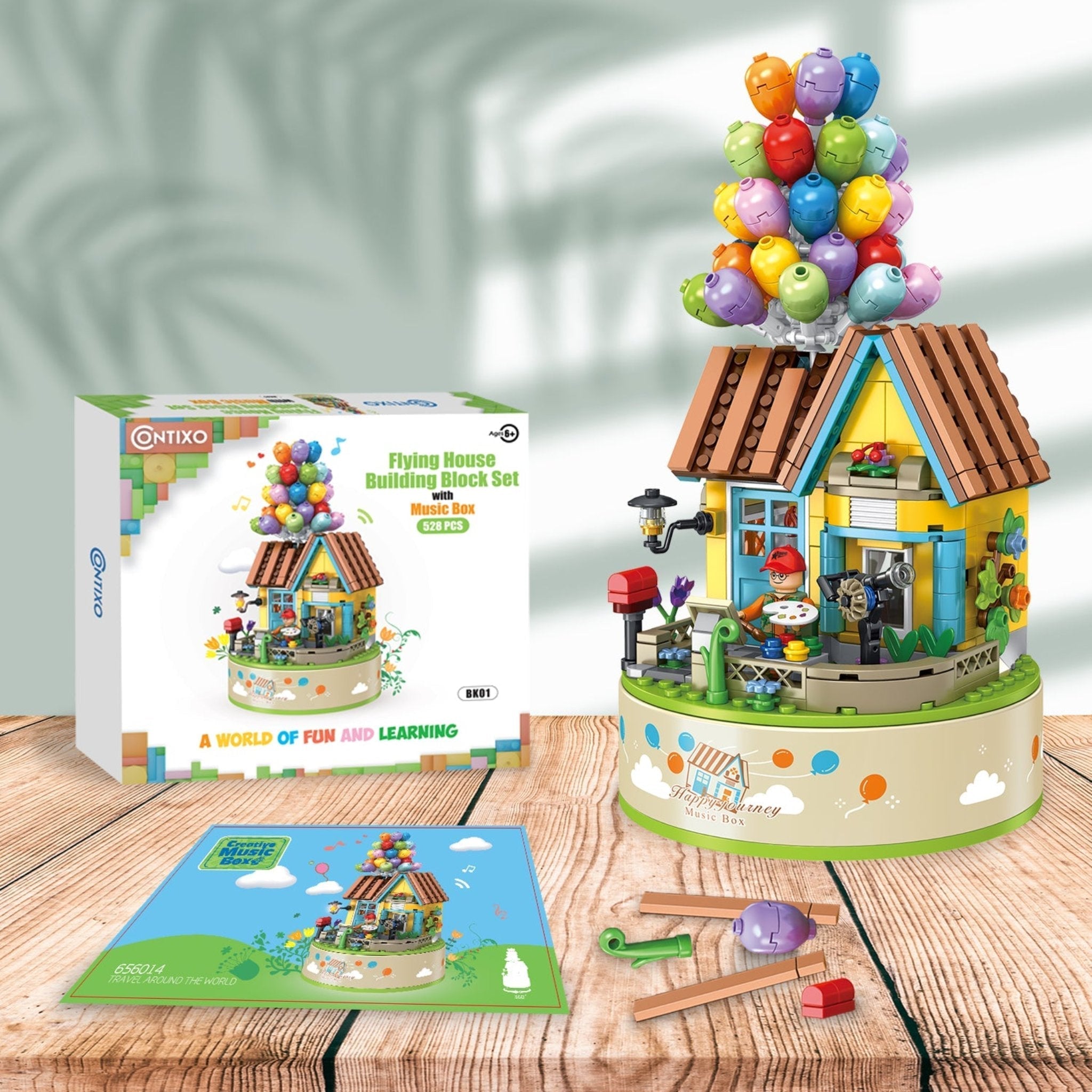 Contixo BK01 Flying Balloons Building Block Set With Music Box - 528 PCS-thumbmail-6