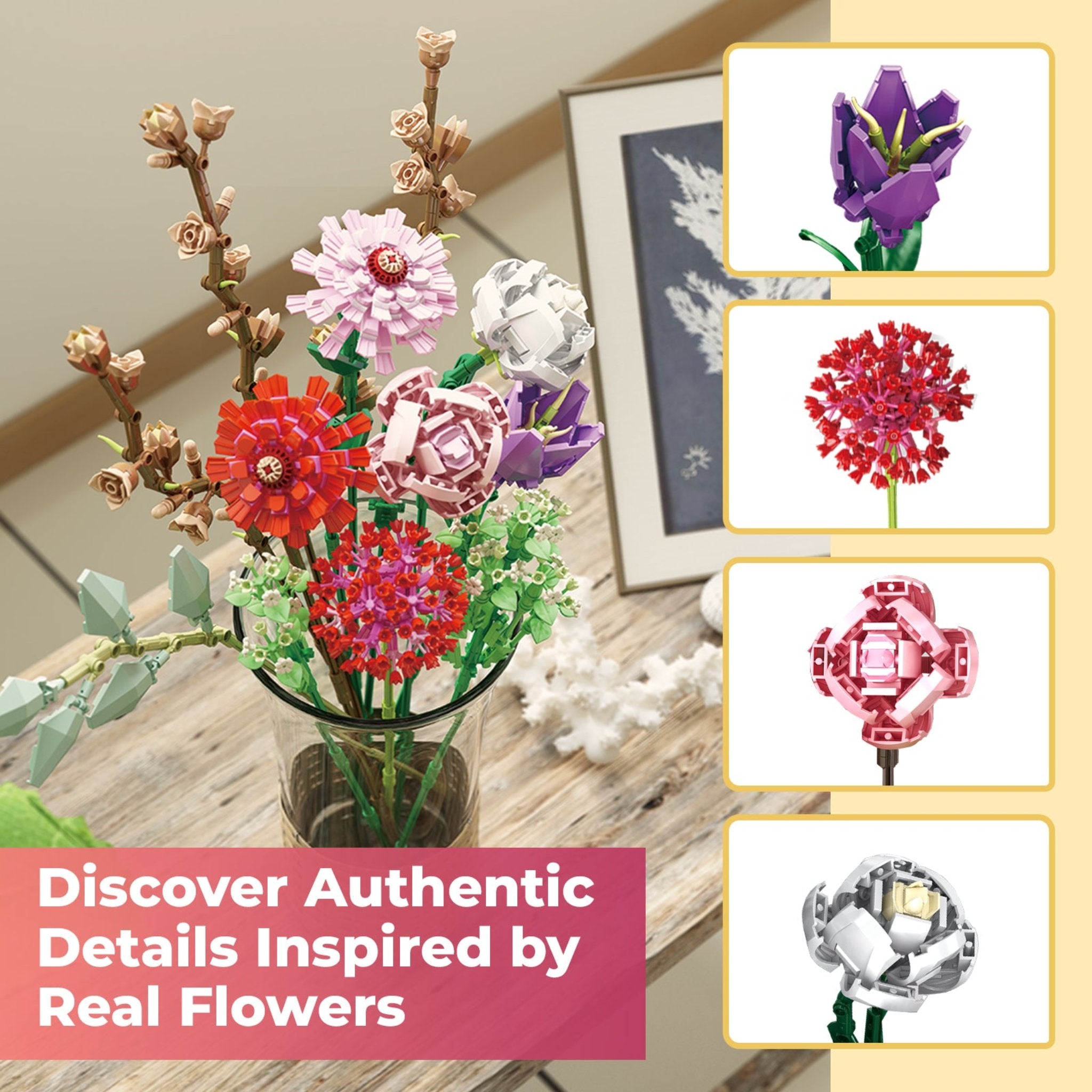 Contixo BK03 Spring Bouquet Floral Collection Building Block Set - 1237 PCS-thumbmail-2