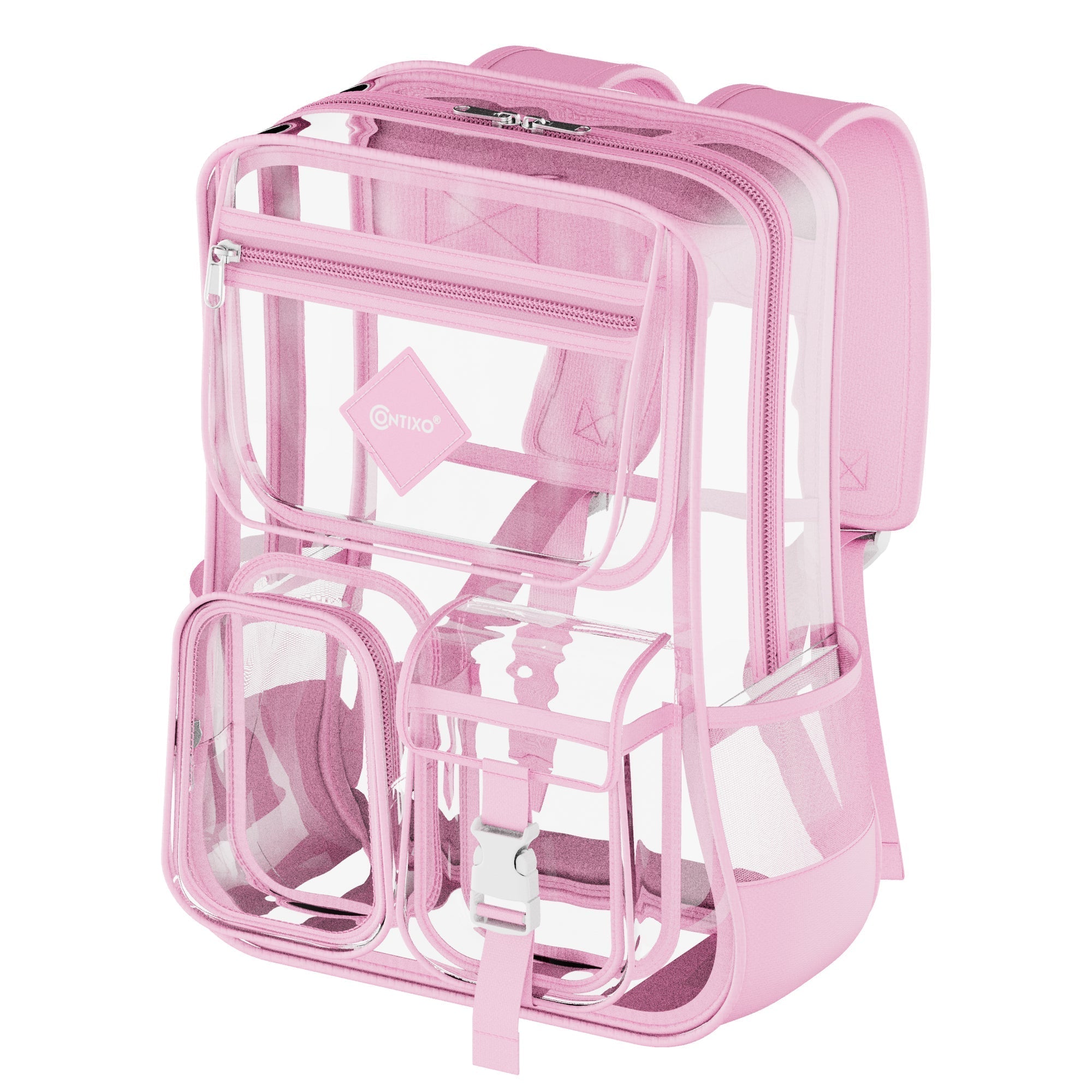 Contixo Heavy Duty Clear Backpack - PVC Transparent, Stadium Ap-thumbmail-8