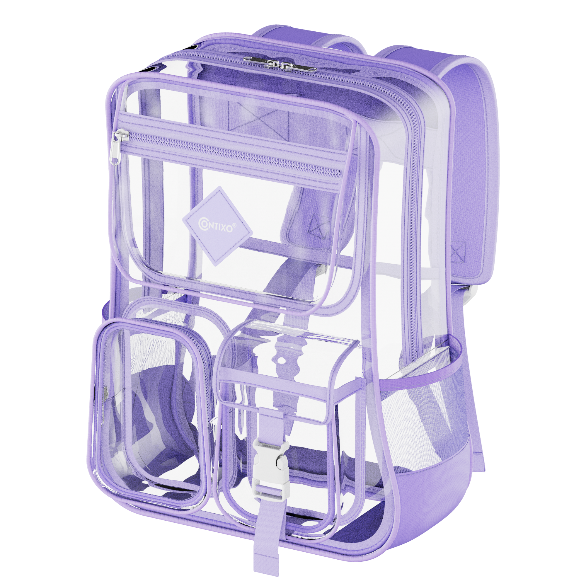Contixo Heavy Duty Clear Backpack - PVC Transparent, Stadium Ap-thumbmail-9