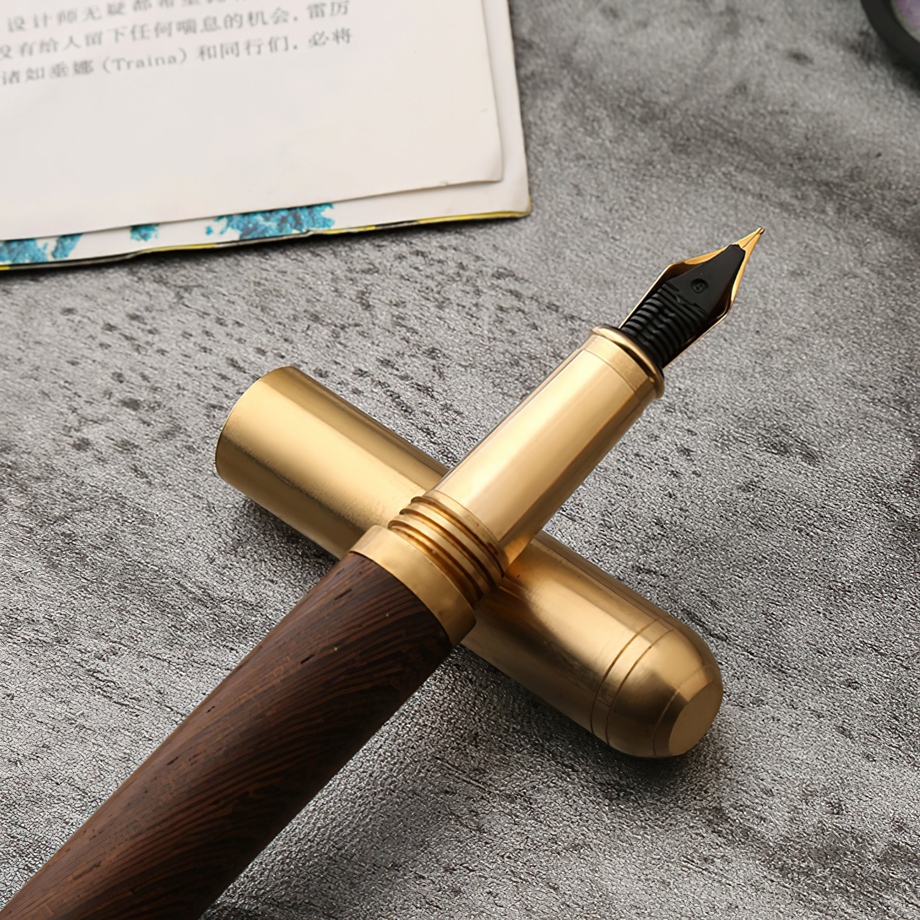 The Hemmingway | Handmade Wood and Brass Fountain Pen-thumbmail-4
