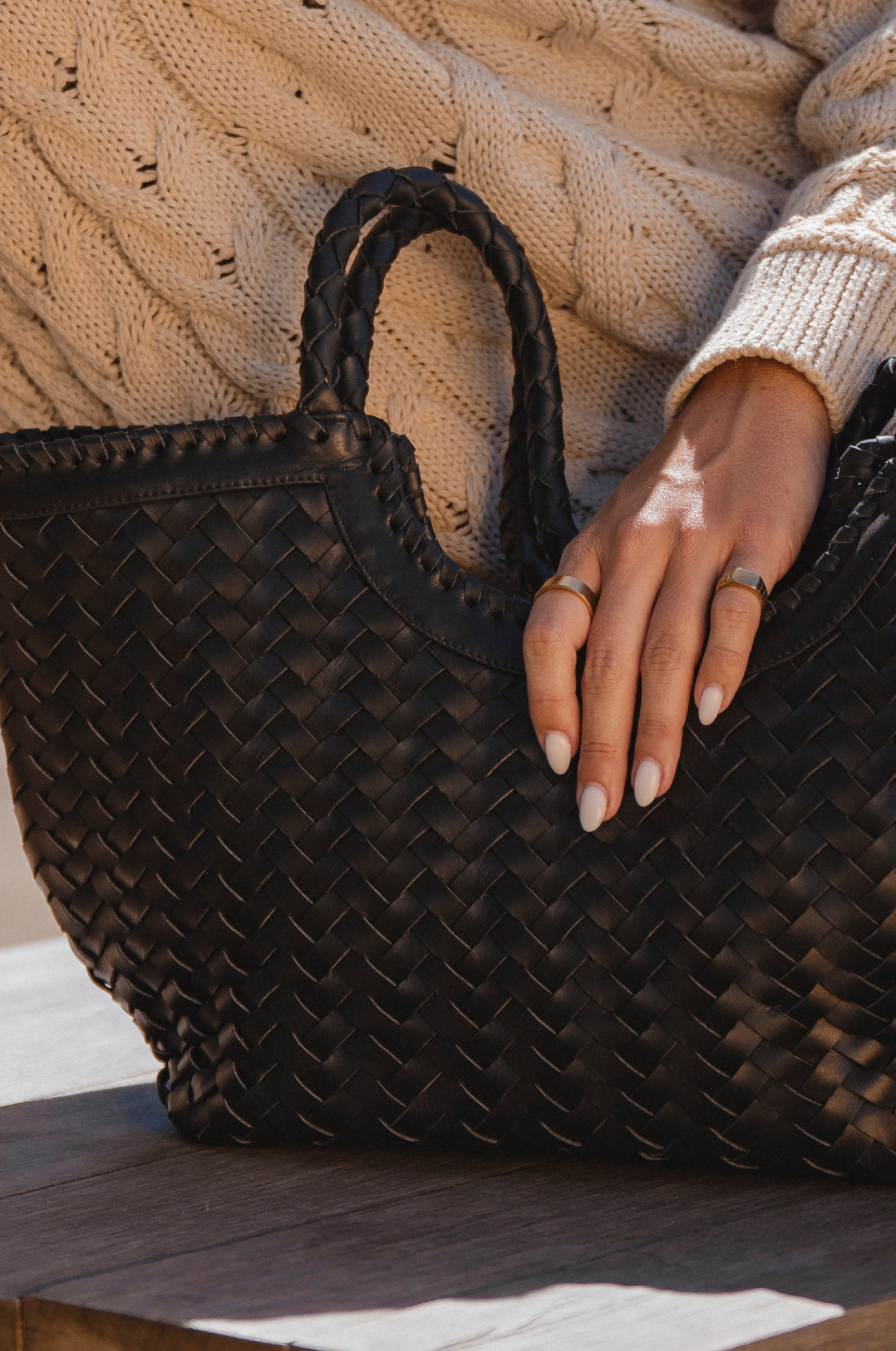 Bellagio Woven Leather Tote Bag-thumbmail-10