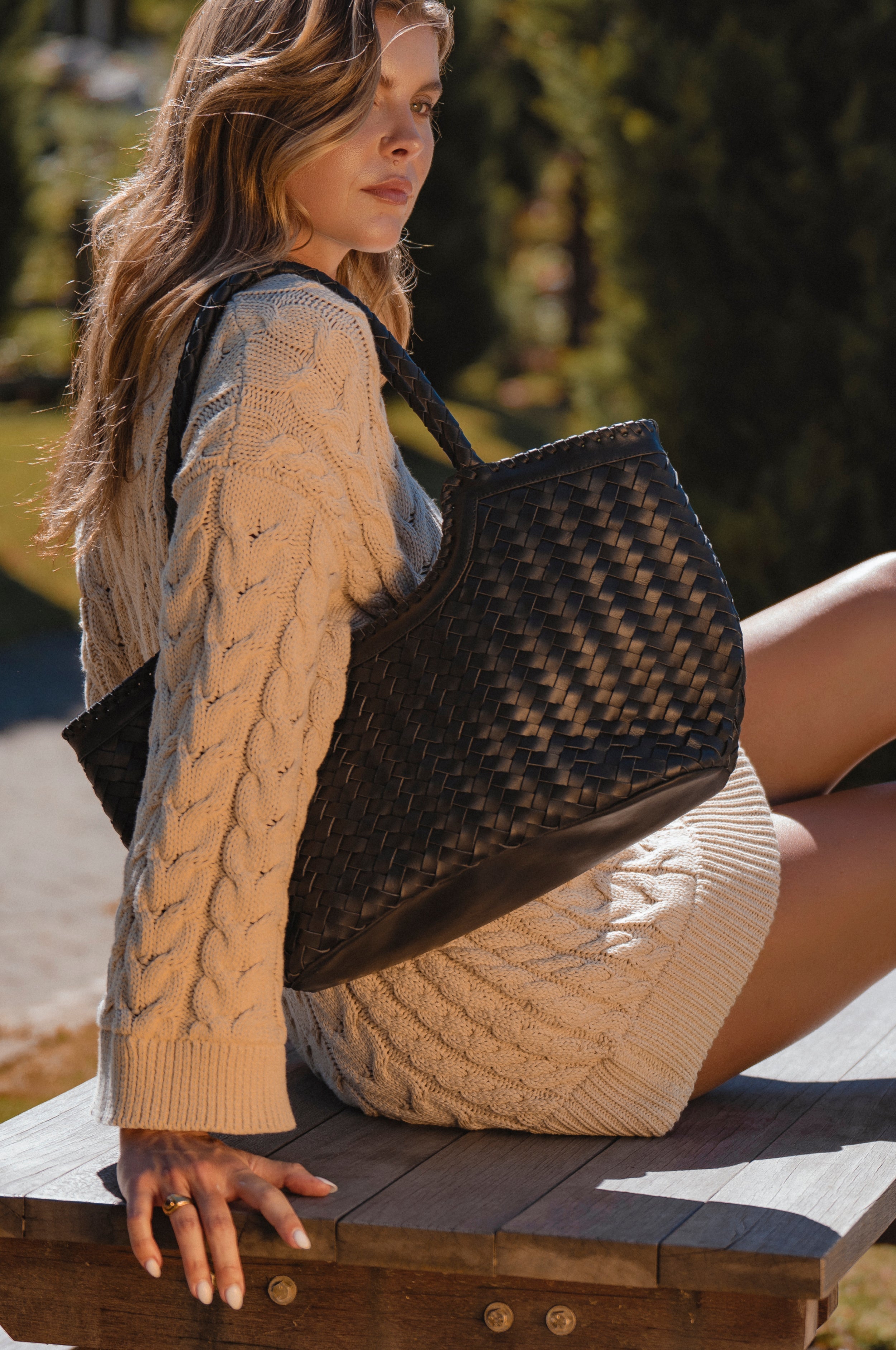 Bellagio Woven Leather Tote Bag-thumbmail-8