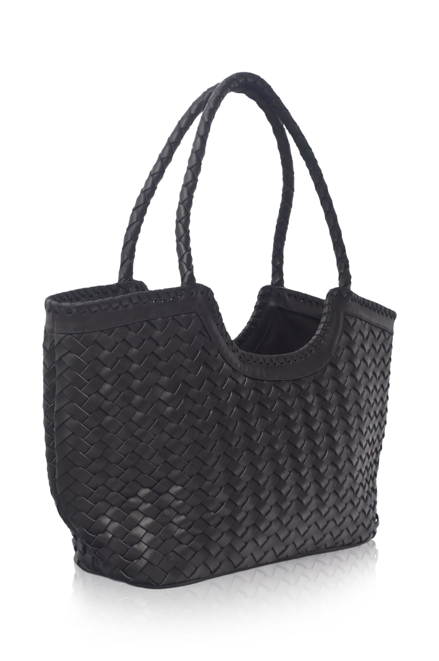Bellagio Woven Leather Tote Bag-thumbmail-9