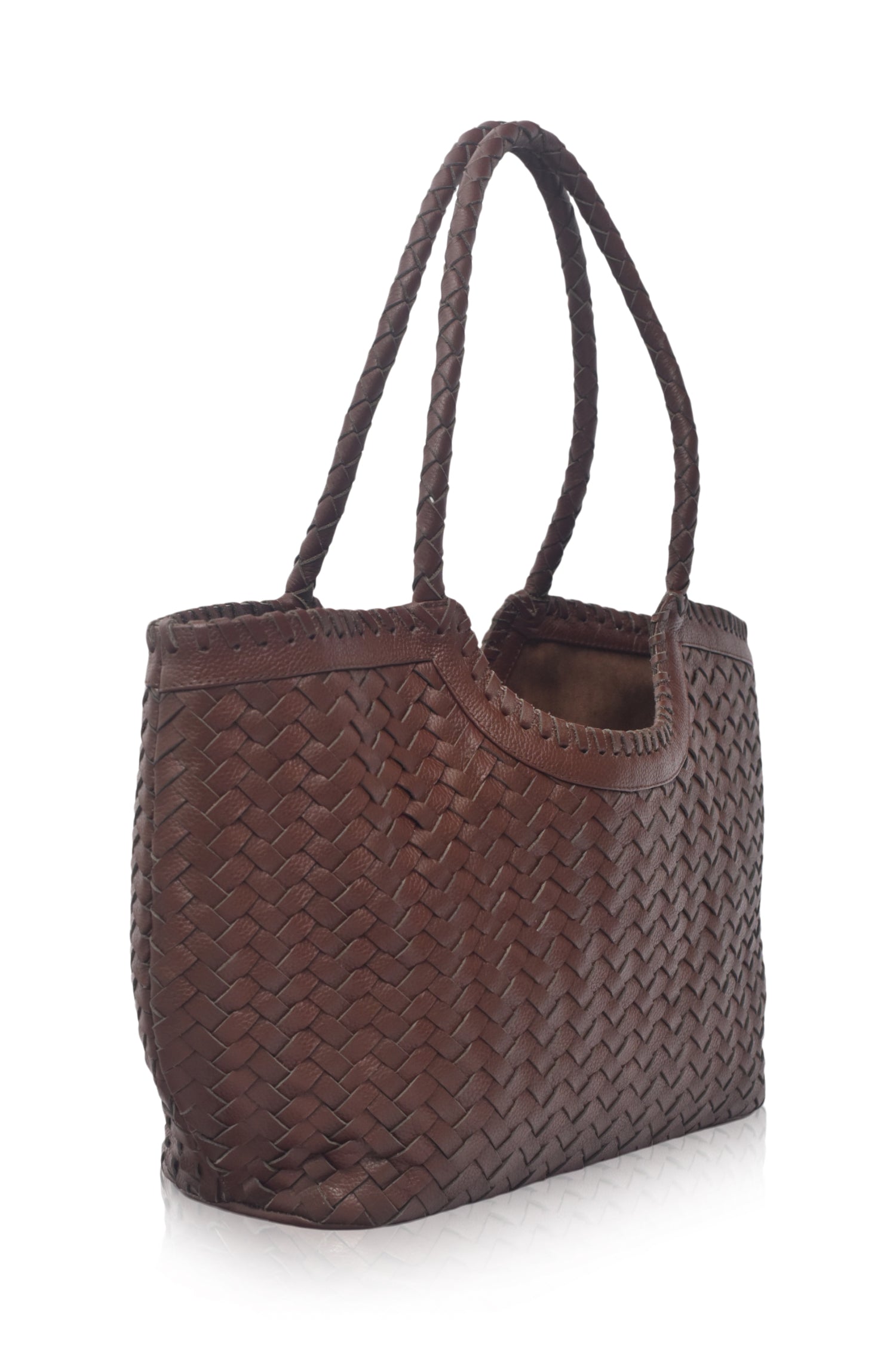 Bellagio Woven Leather Tote Bag-thumbmail-8