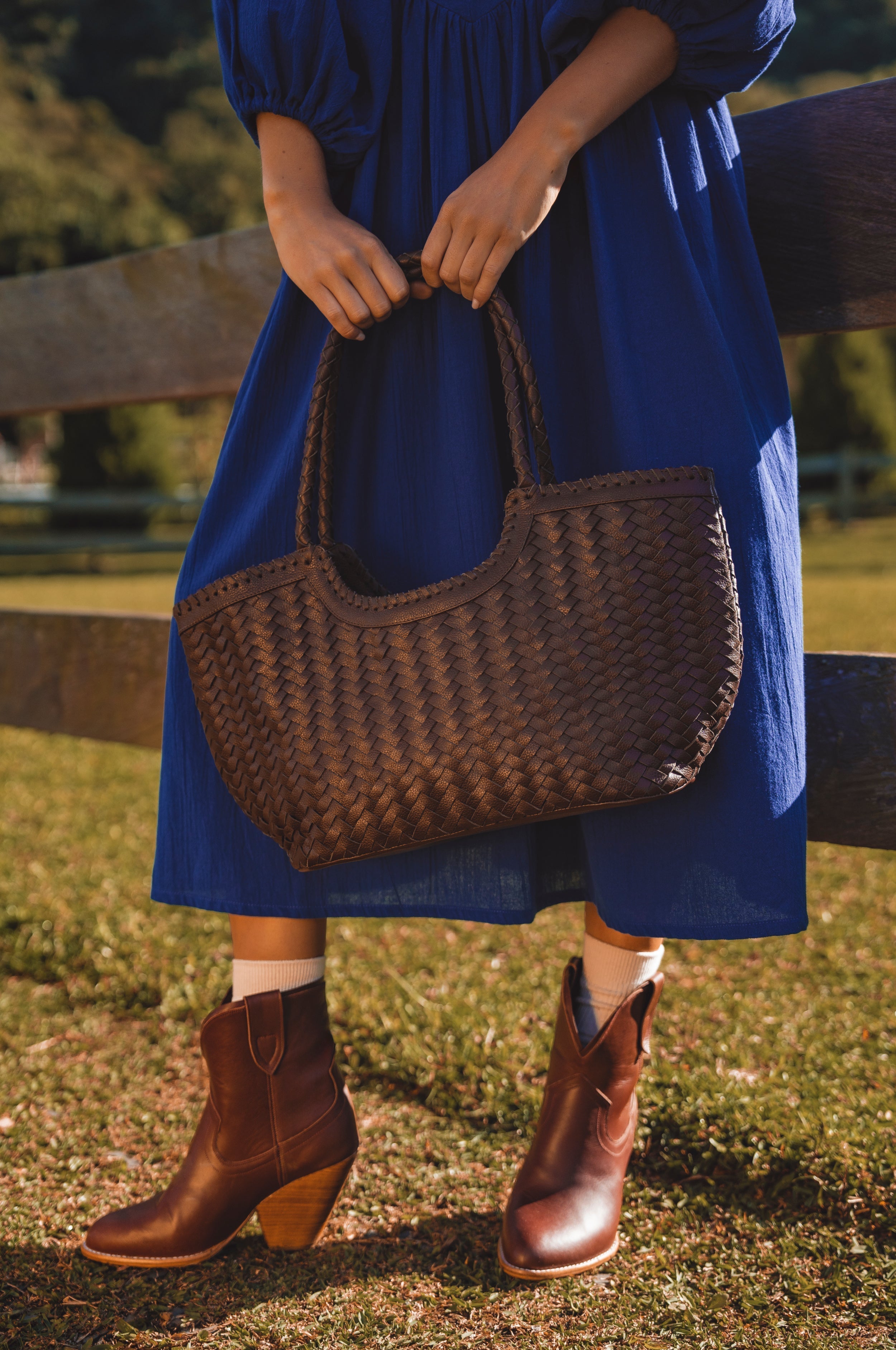 Bellagio Woven Leather Tote Bag-thumbmail-7