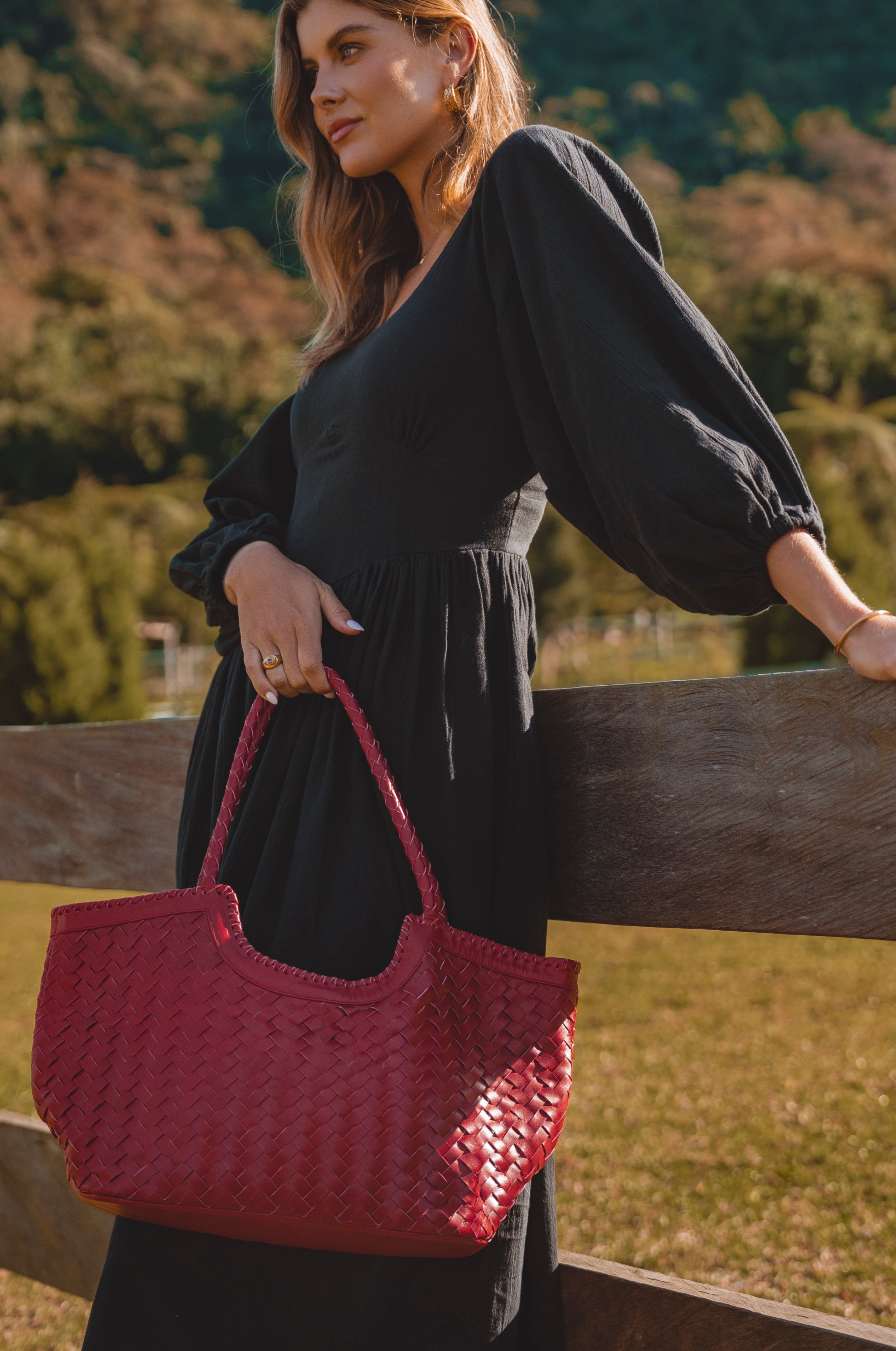 Bellagio Woven Leather Tote Bag-thumbmail-9