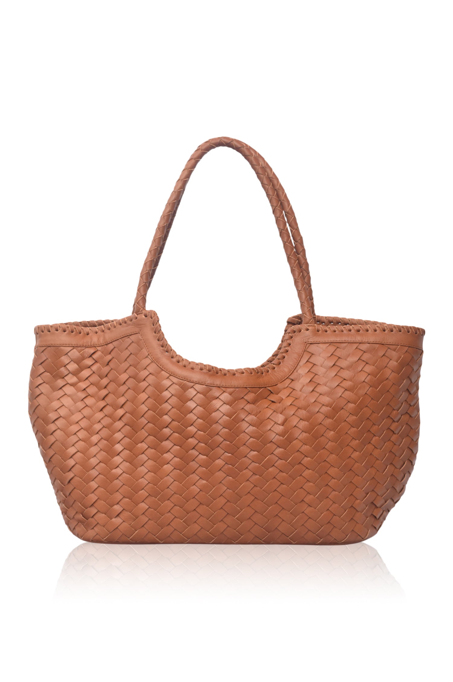 Bellagio Woven Leather Tote Bag-thumbmail-3